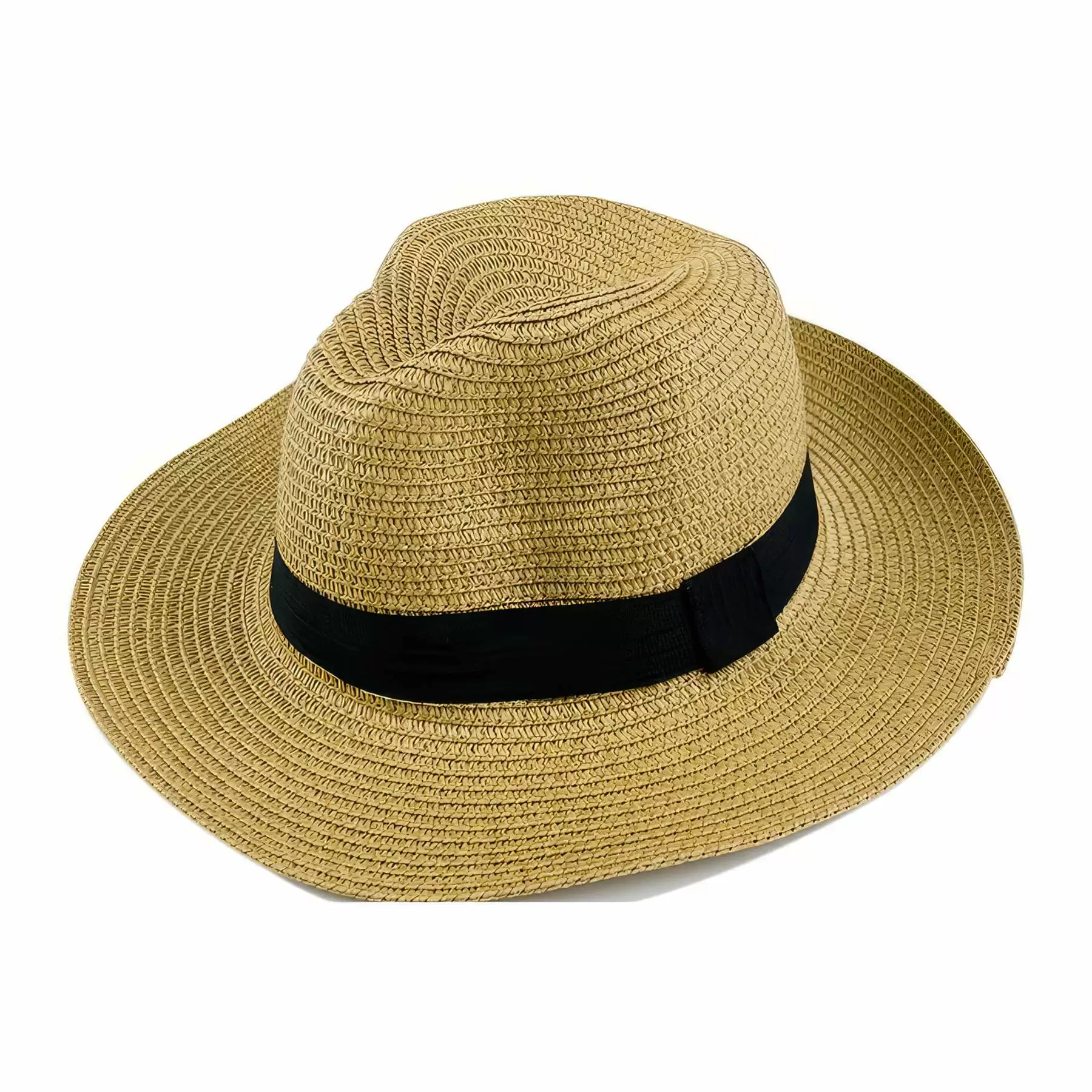 Custom Wide Brim Straw Panama Roll Up Fedora Beach Sun Hat - Image 2