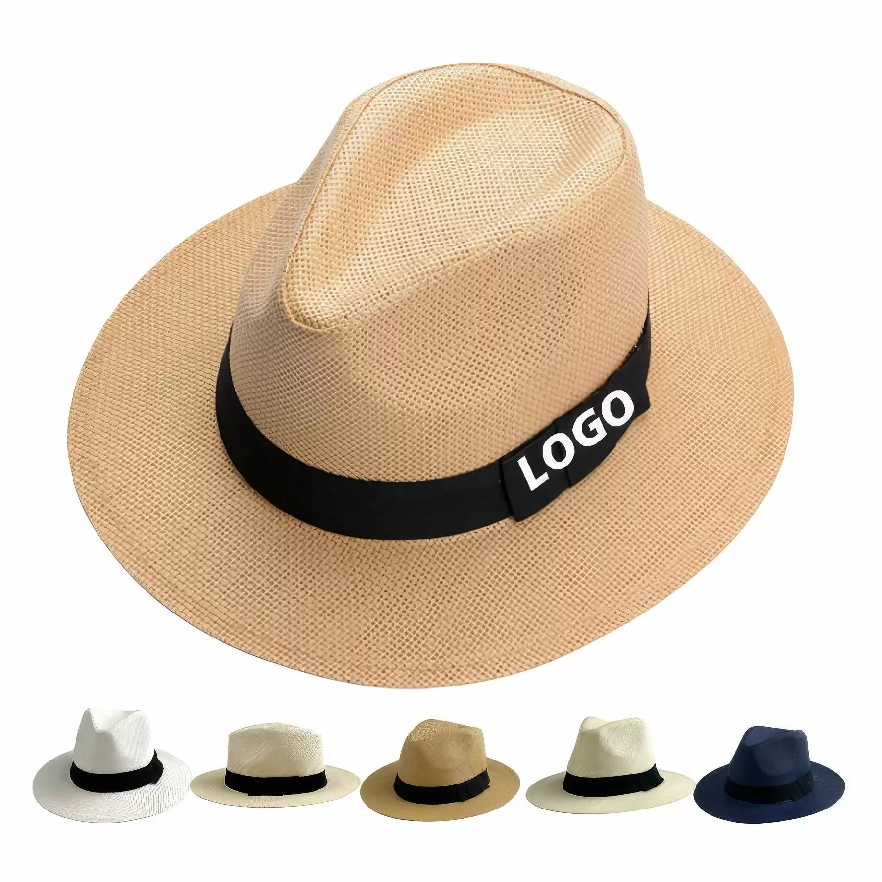 Custom Wide Brim Straw Panama Beach Sun Hat