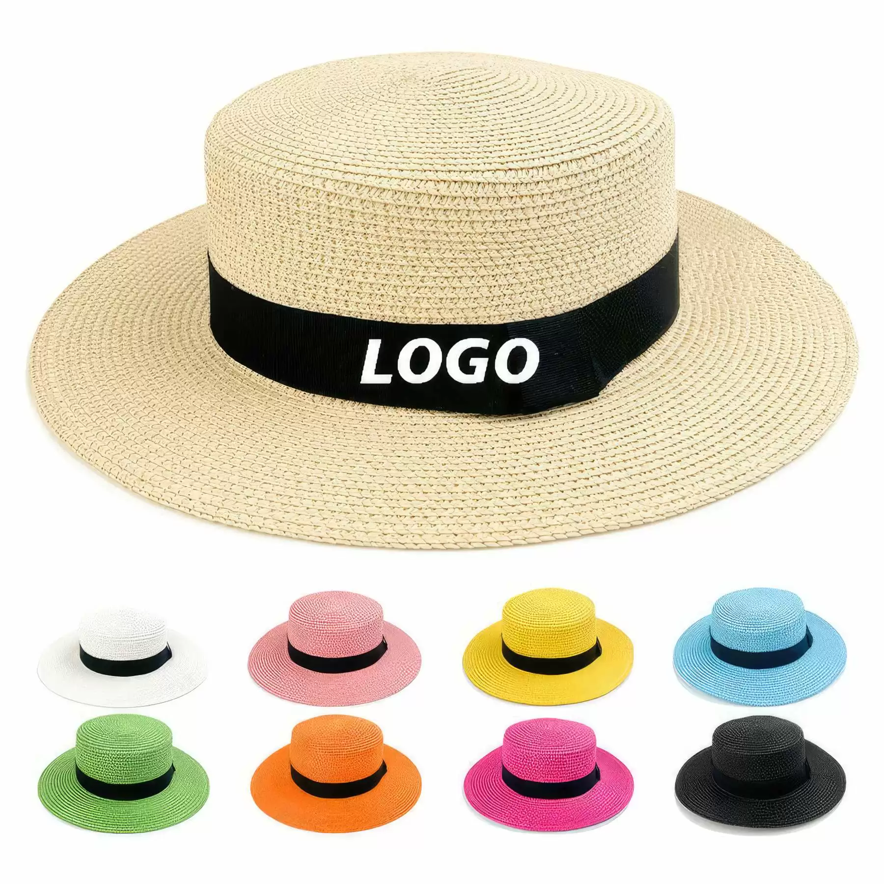 Custom Wide Brim Straw Panama Beach Sun Hat