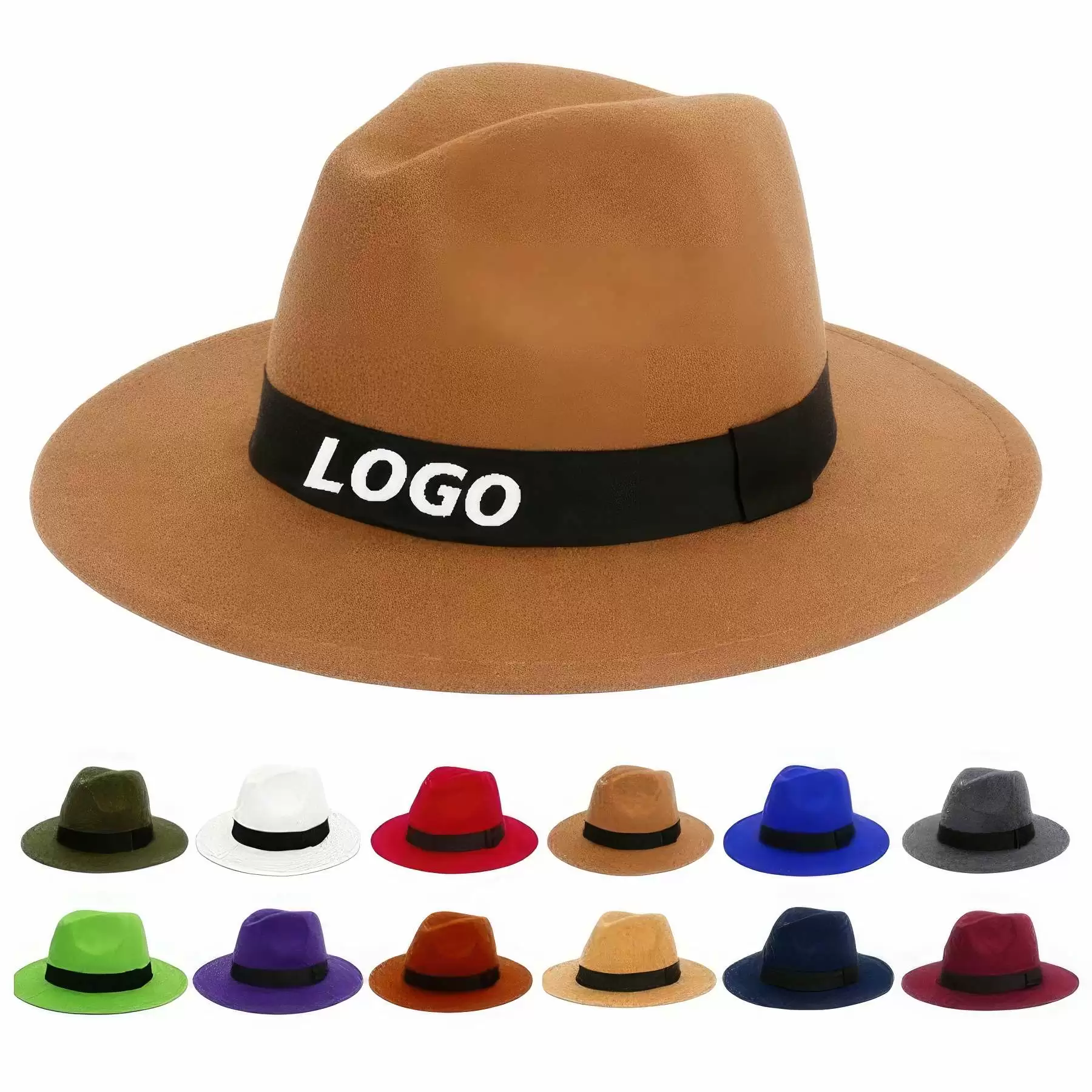 Custom Felt Wide Brim Fedora Hats for Women Men