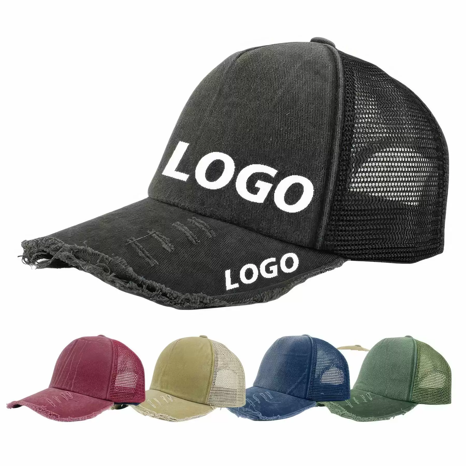 Custom Adjustable Washed Mesh Back Trucker Hat