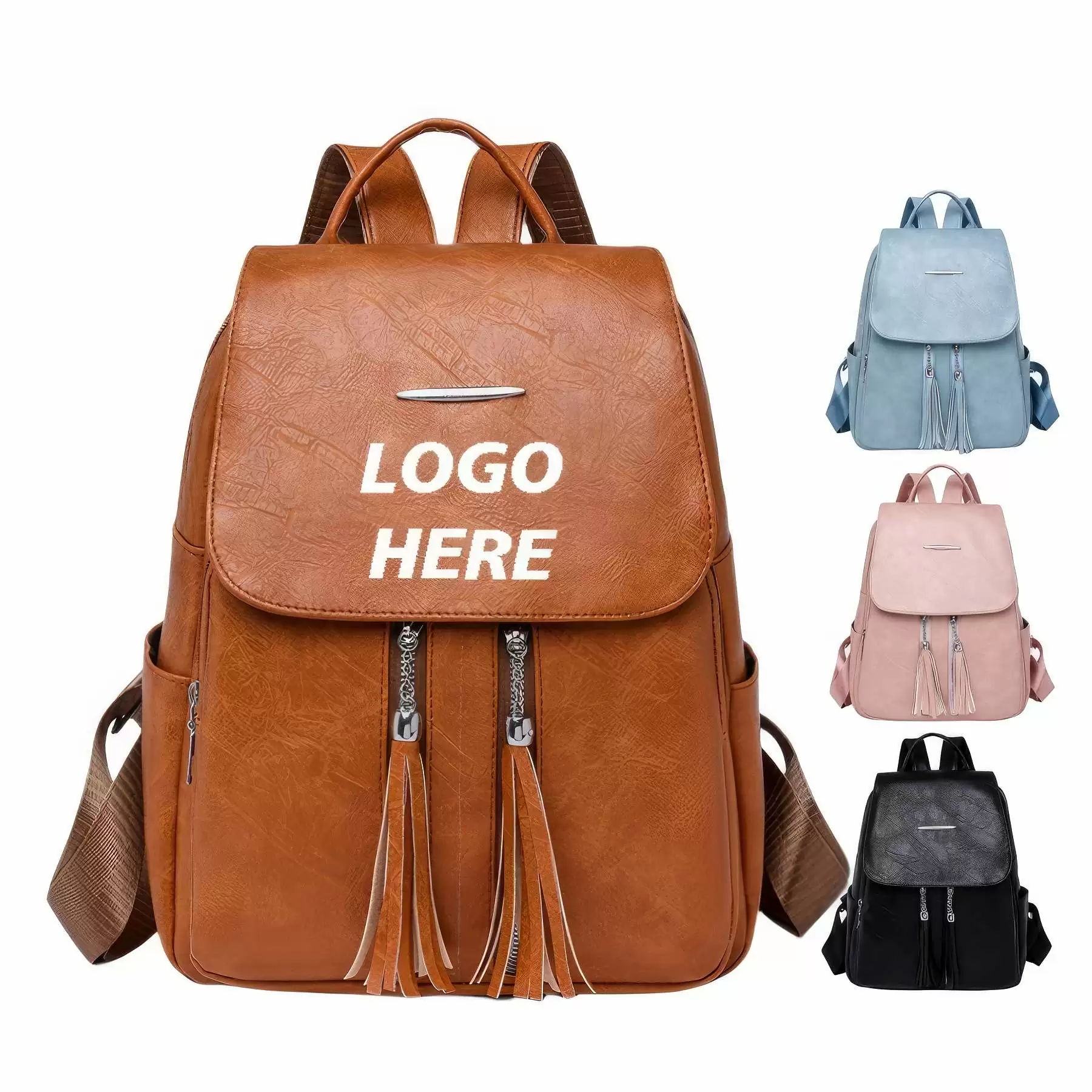 Custom Leather Travel Fashion Shoulder Bags with Tassel