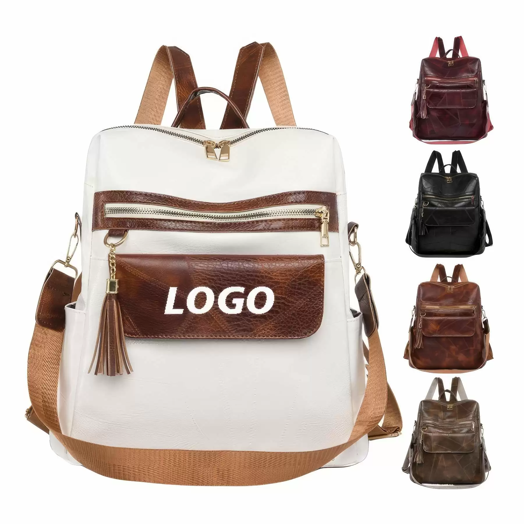 Custom Leather Travel Fashion Shoulder Bags with Tassel