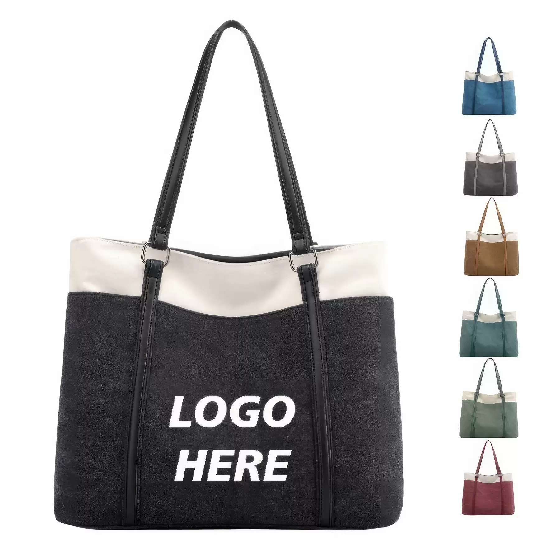 Custom Lightweight Splice Canvas Laptop Tote Bag