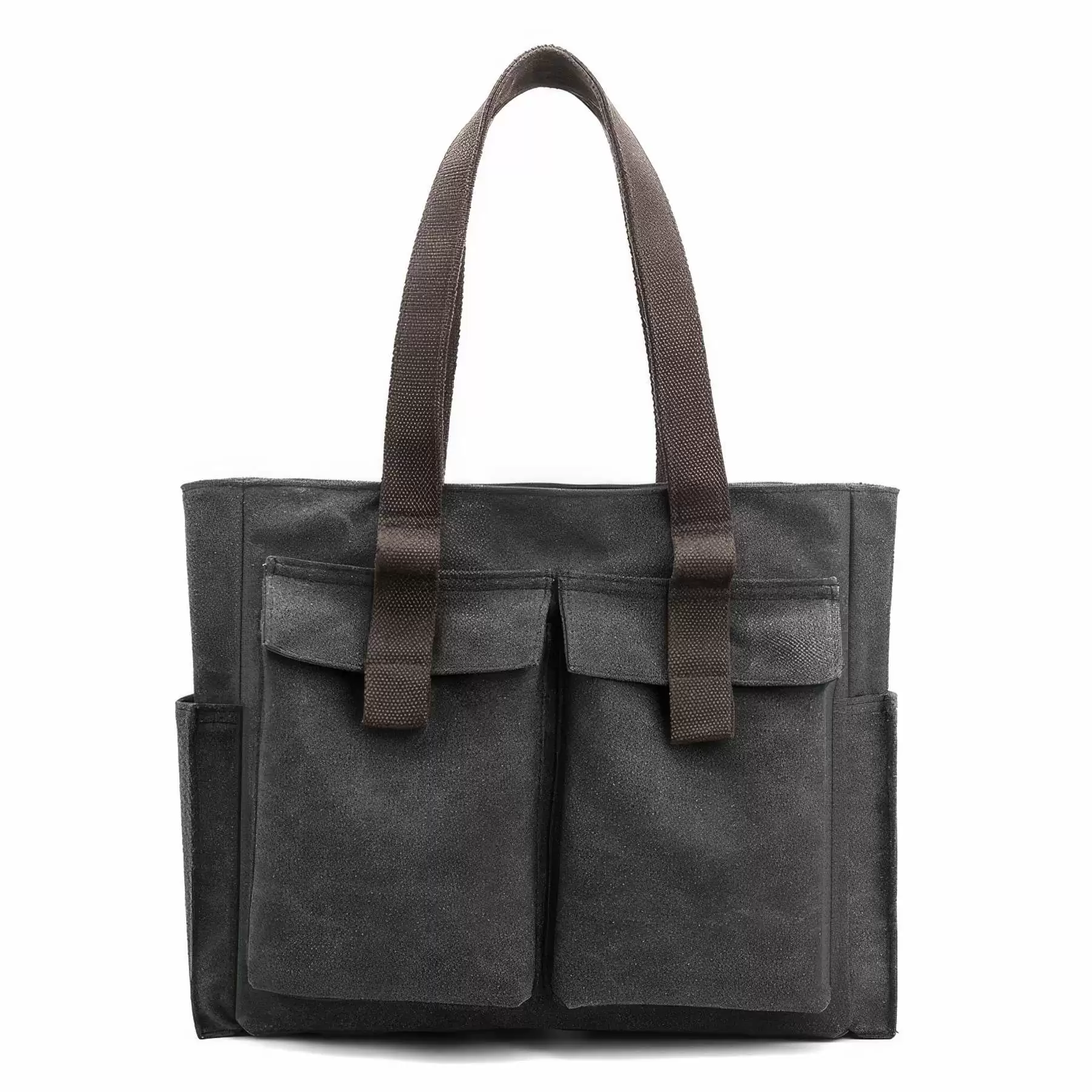 Custom Canvas Laptop Tote Bag with 2 Front Pockets - Image 2