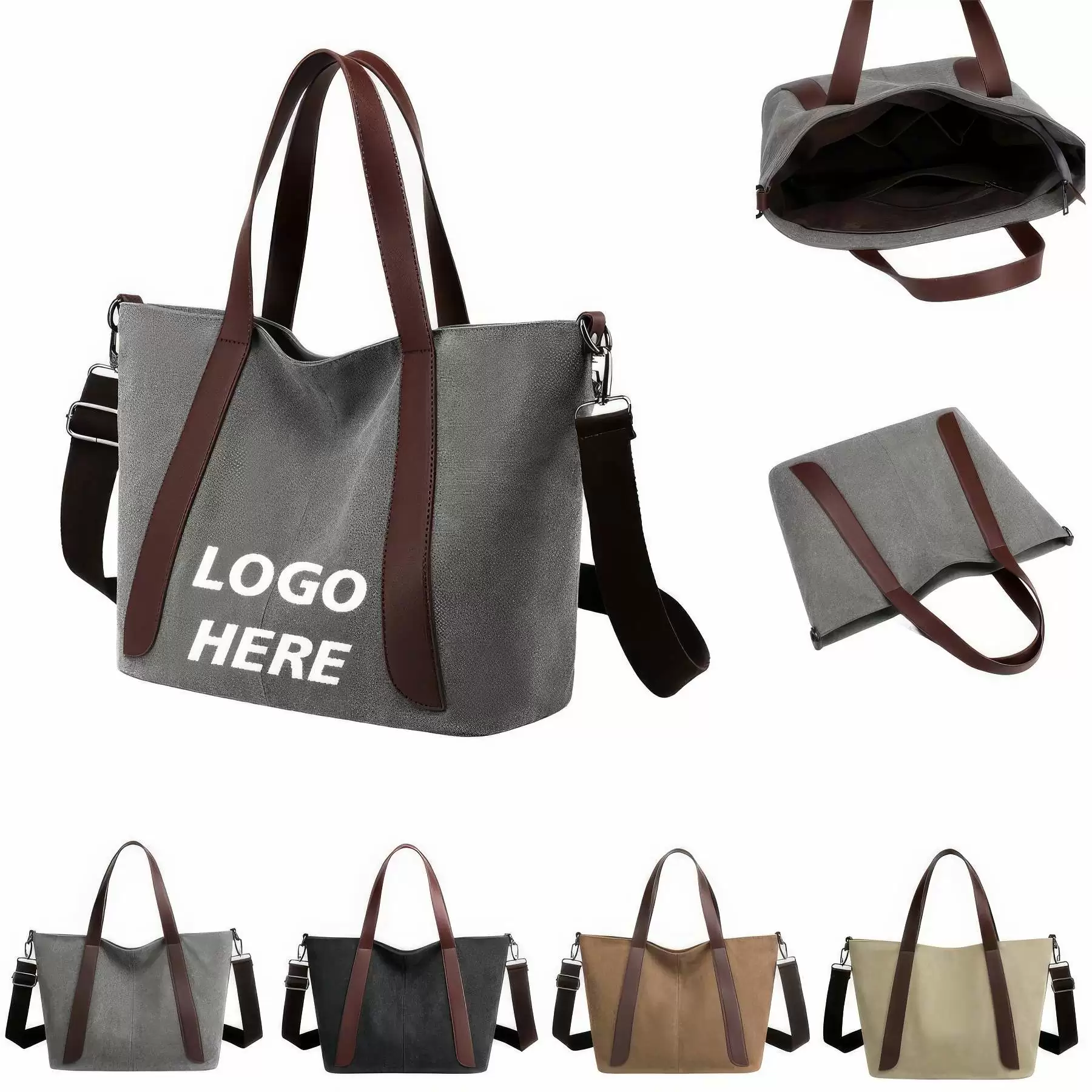 Custom Canvas Tote Handbags Shoulder Work Bag Crossbody