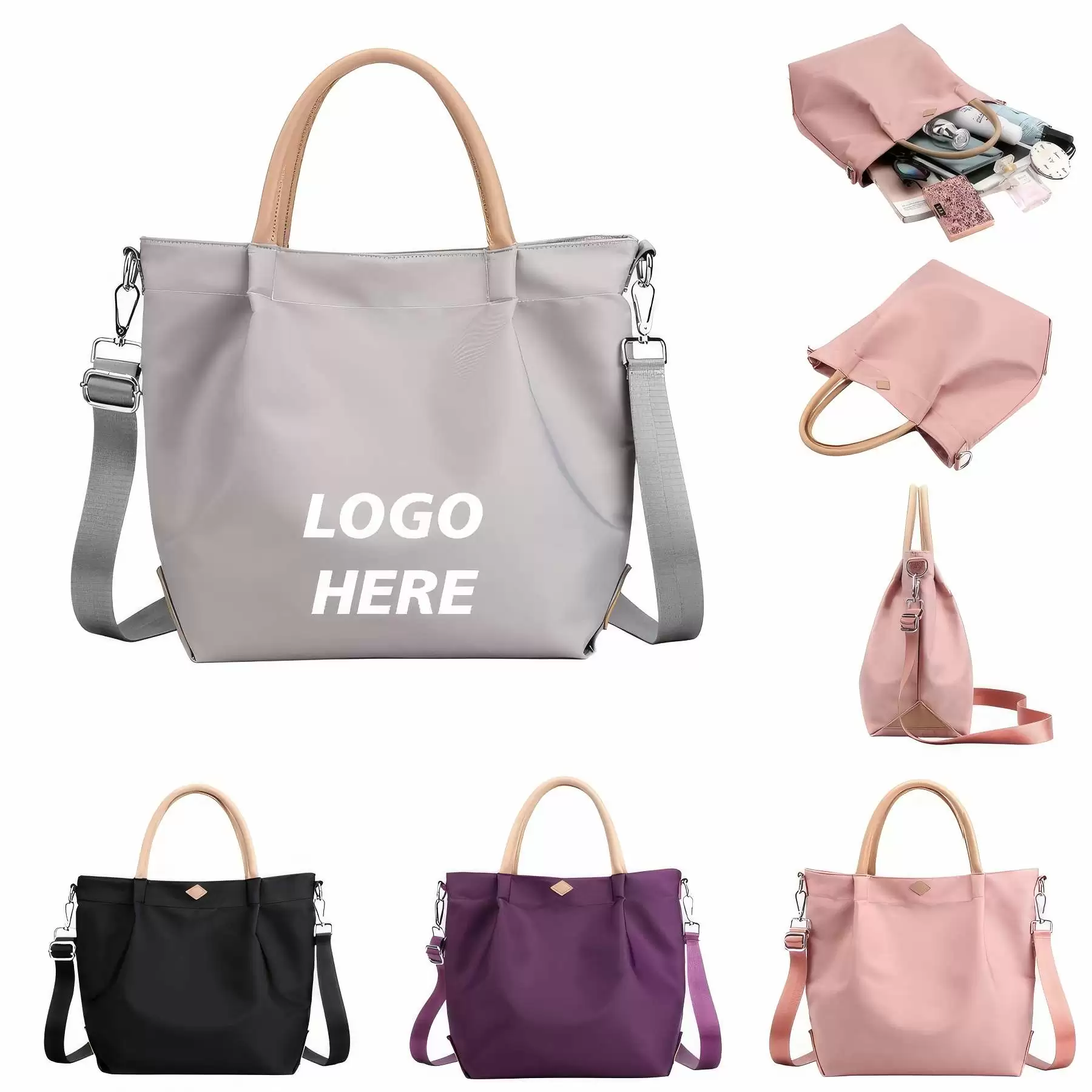 Custom Waterproof Nylon Handbags Shoulder Work Bag Crossbody