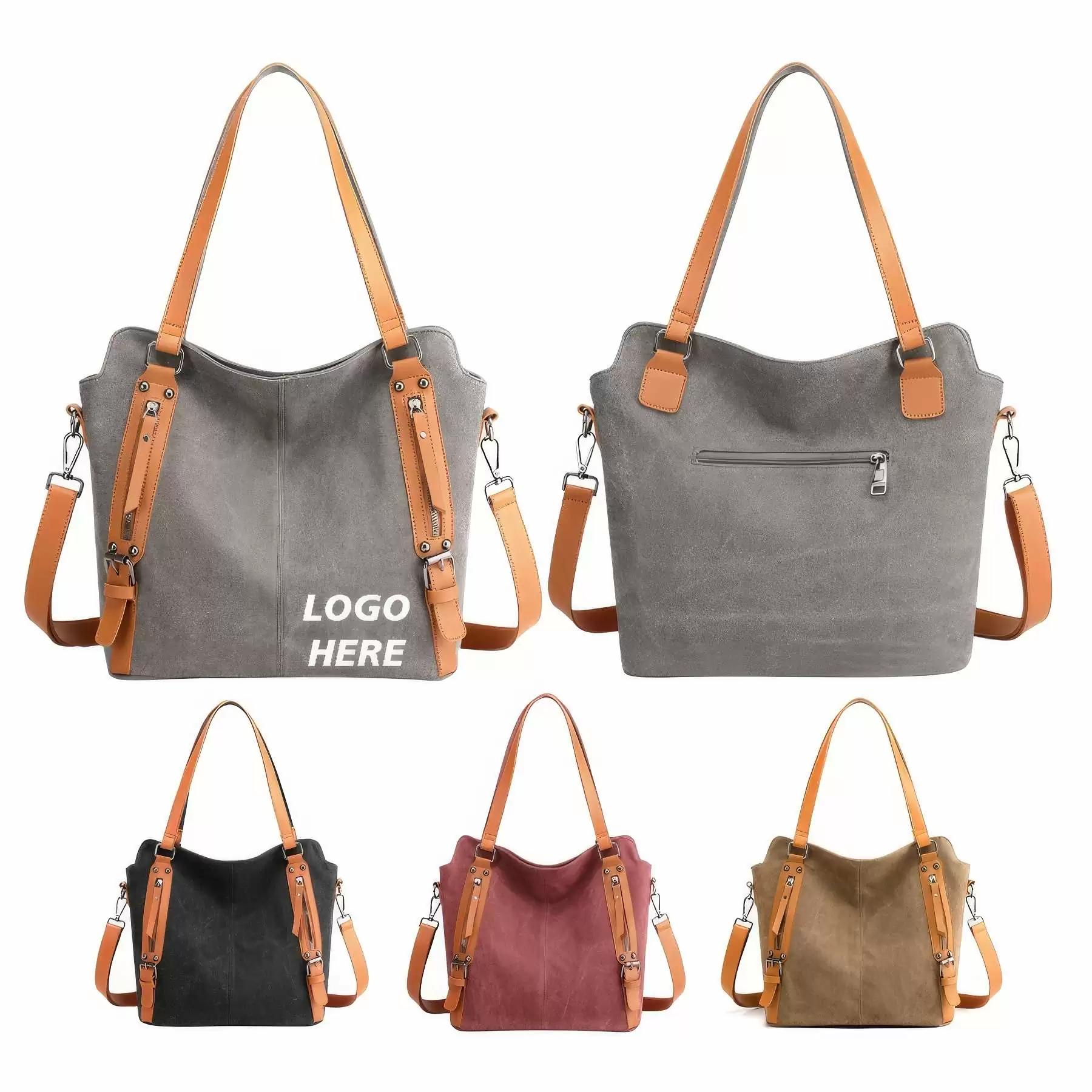 Custom Canvas Tote Handbags Shoulder Work Bag Crossbody