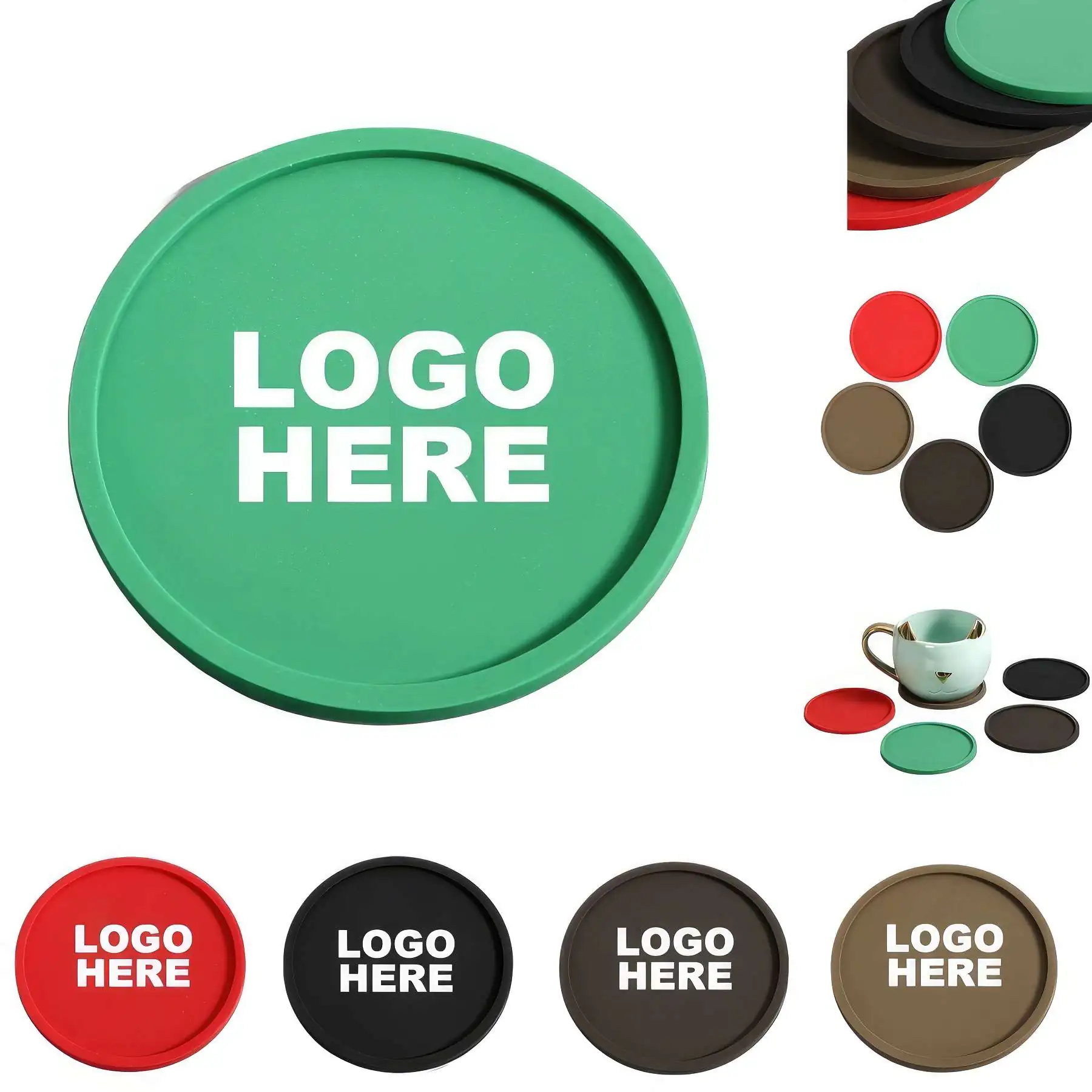 Custom Candy Color Round Waterproof Coaster