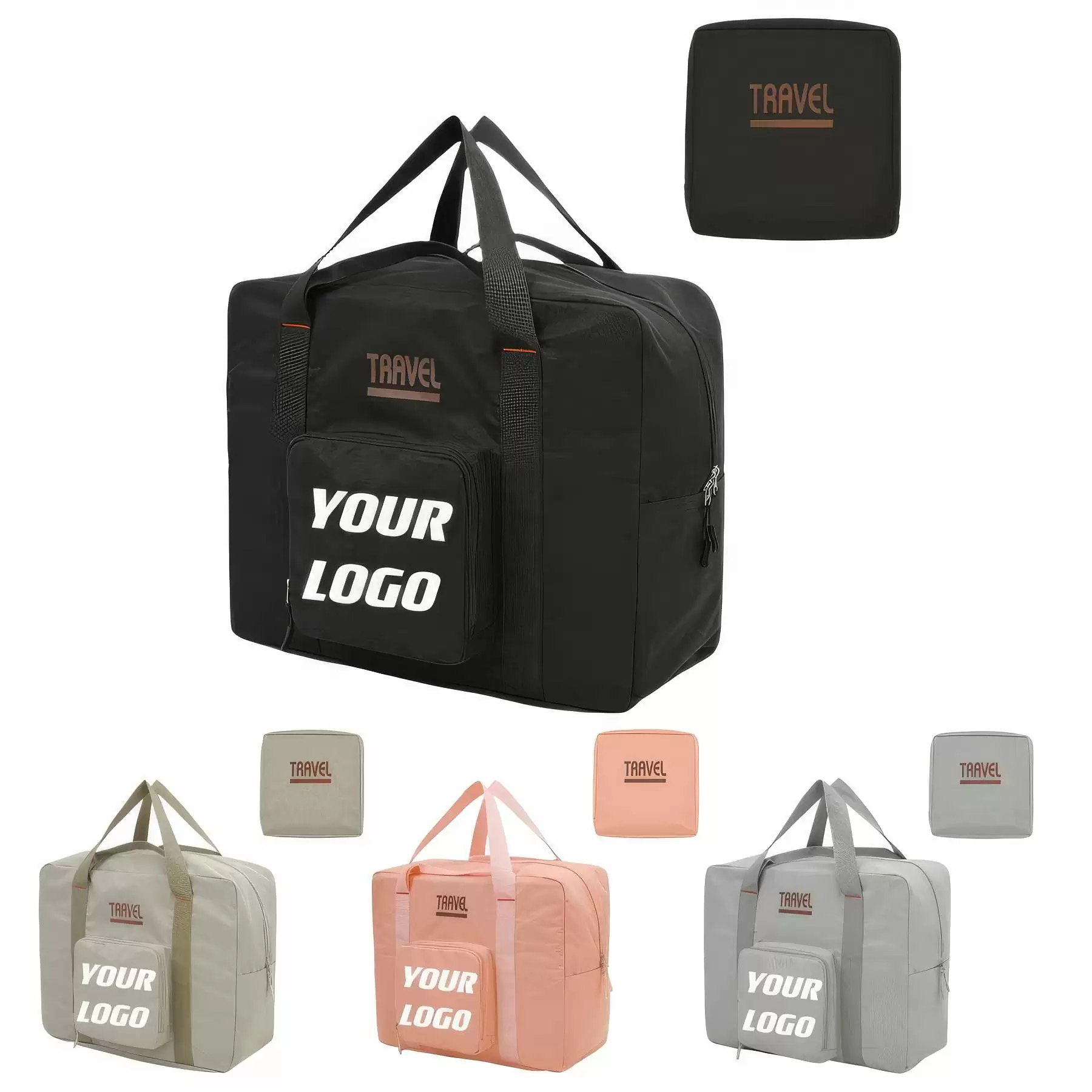 Foldable Travel Bag: 18" x 15" x 7.7"