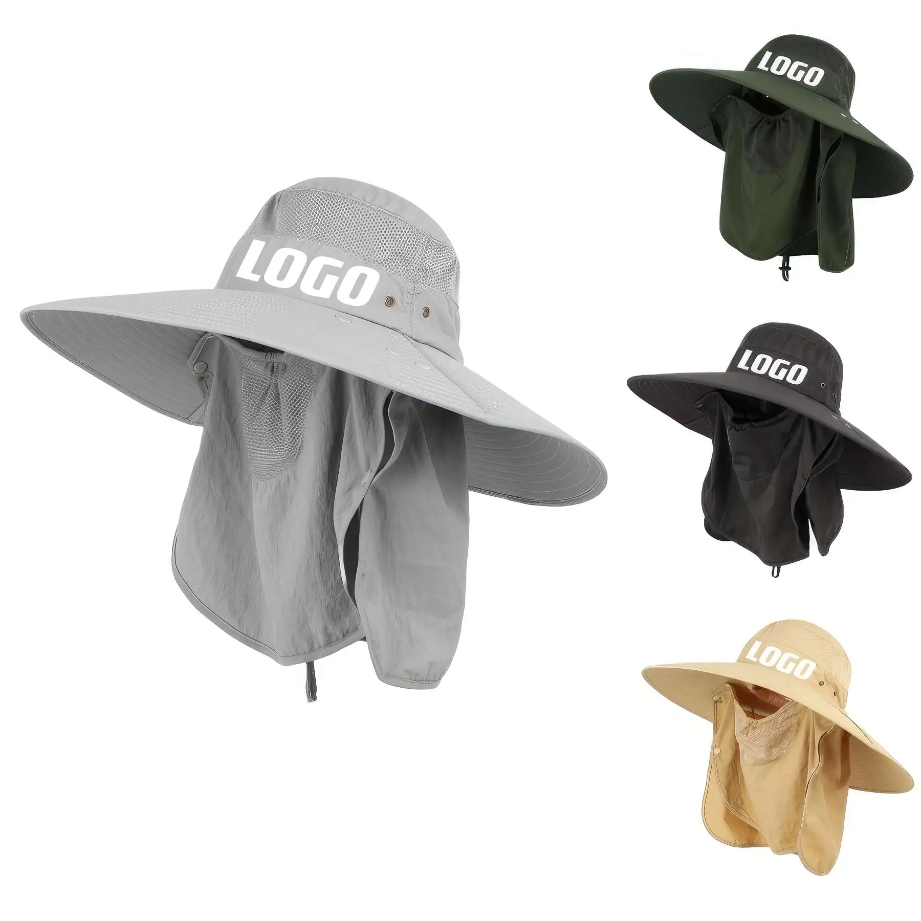 Protection Sunbonnet With Mesh Mask And Neck FlapD220726-HW285