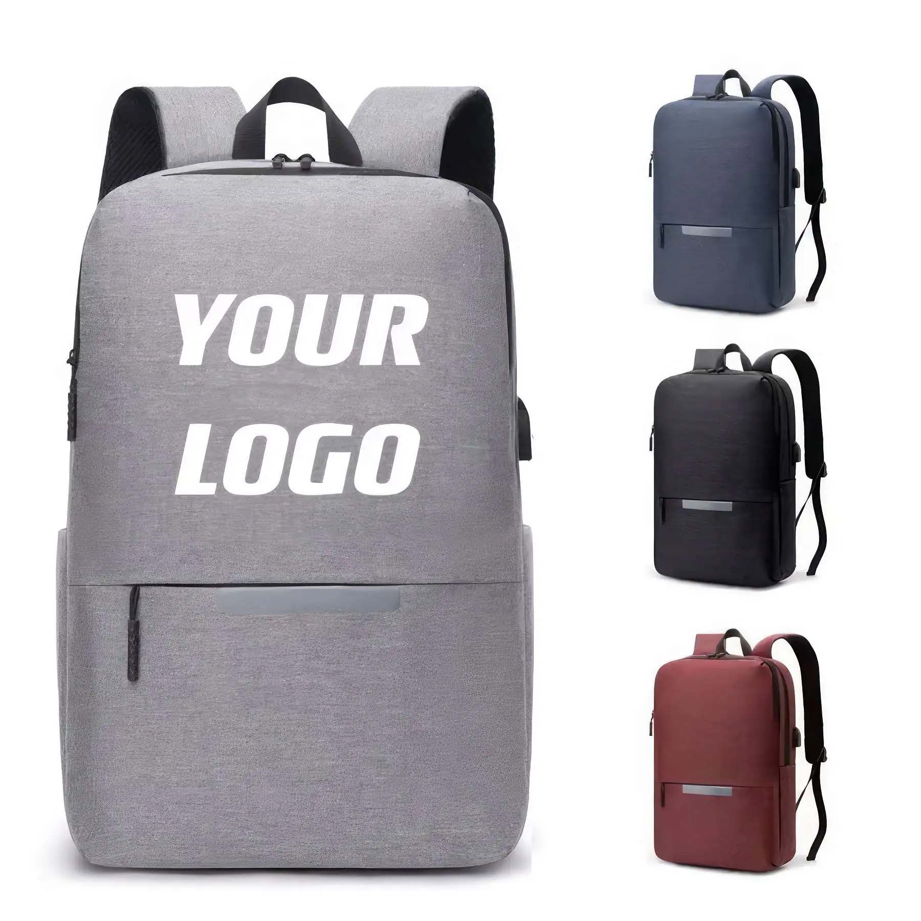 Backpack With USB Charging Port And Night Reflective Strip