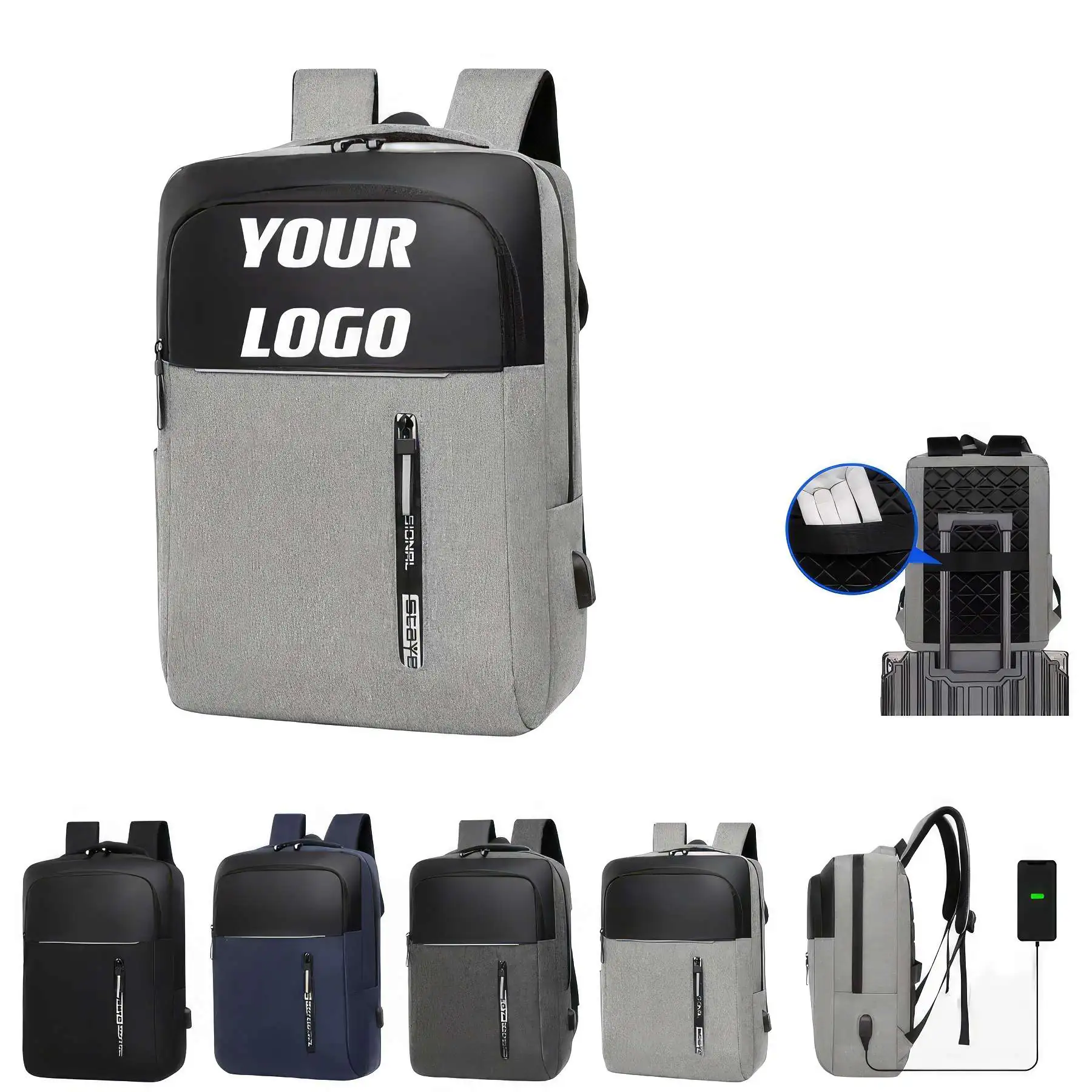 Backpack With USB Charging Port & Night Reflective Strip