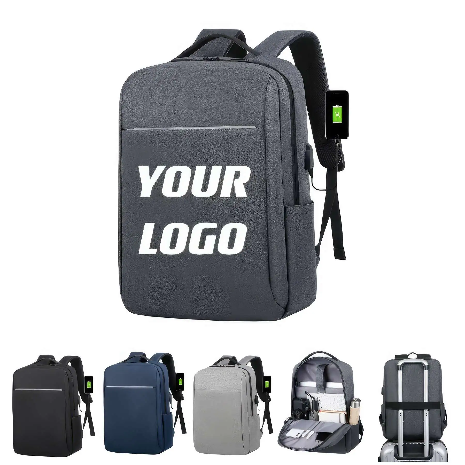 Night Reflective Backpack With USB Charging Port
