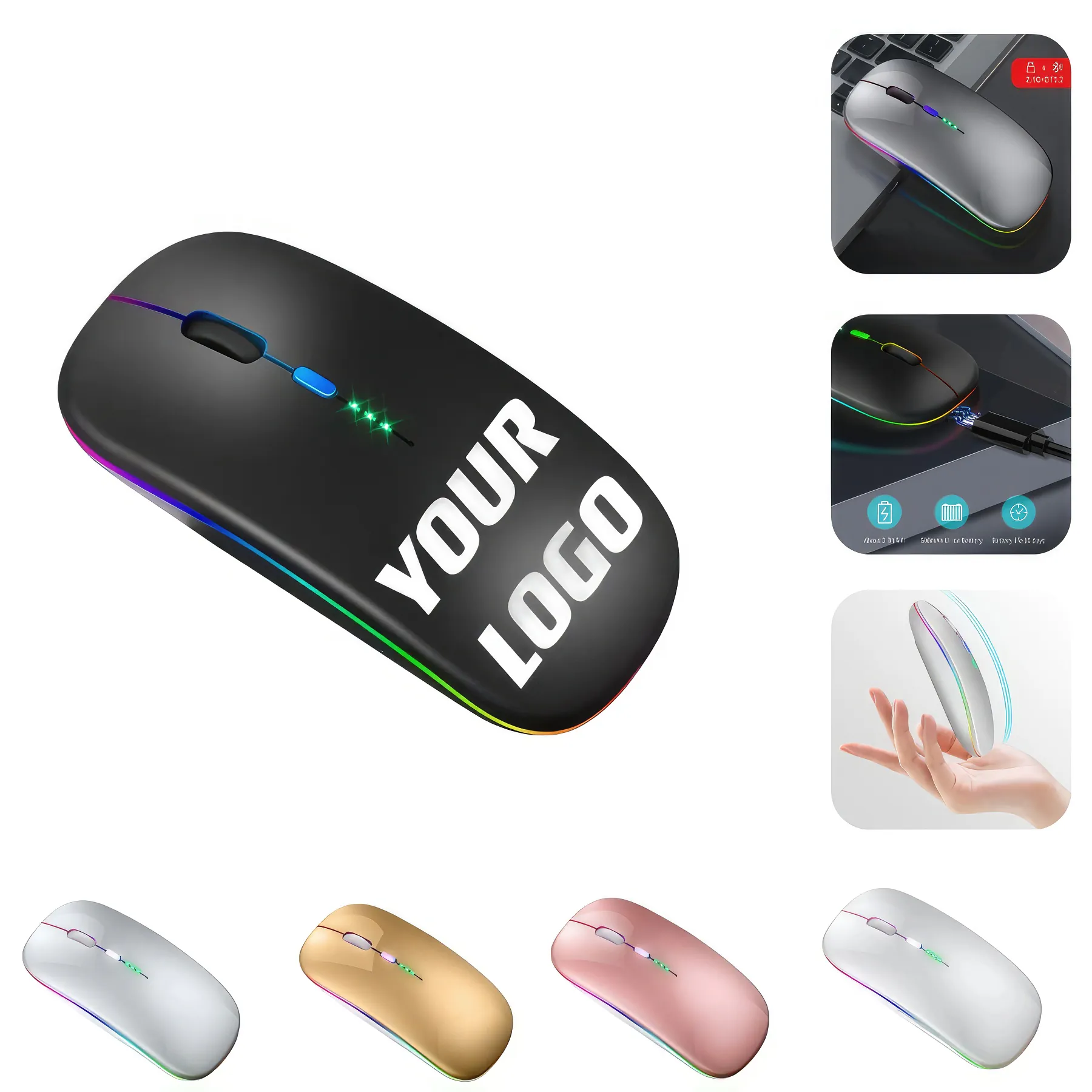 LED Ergonomic Wireless Optical Mouse