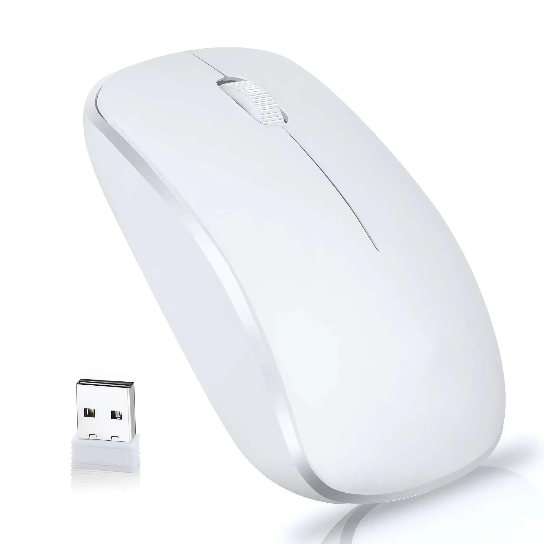 Black White Cordless Mouse For Laptop Desktop PC - Image 2