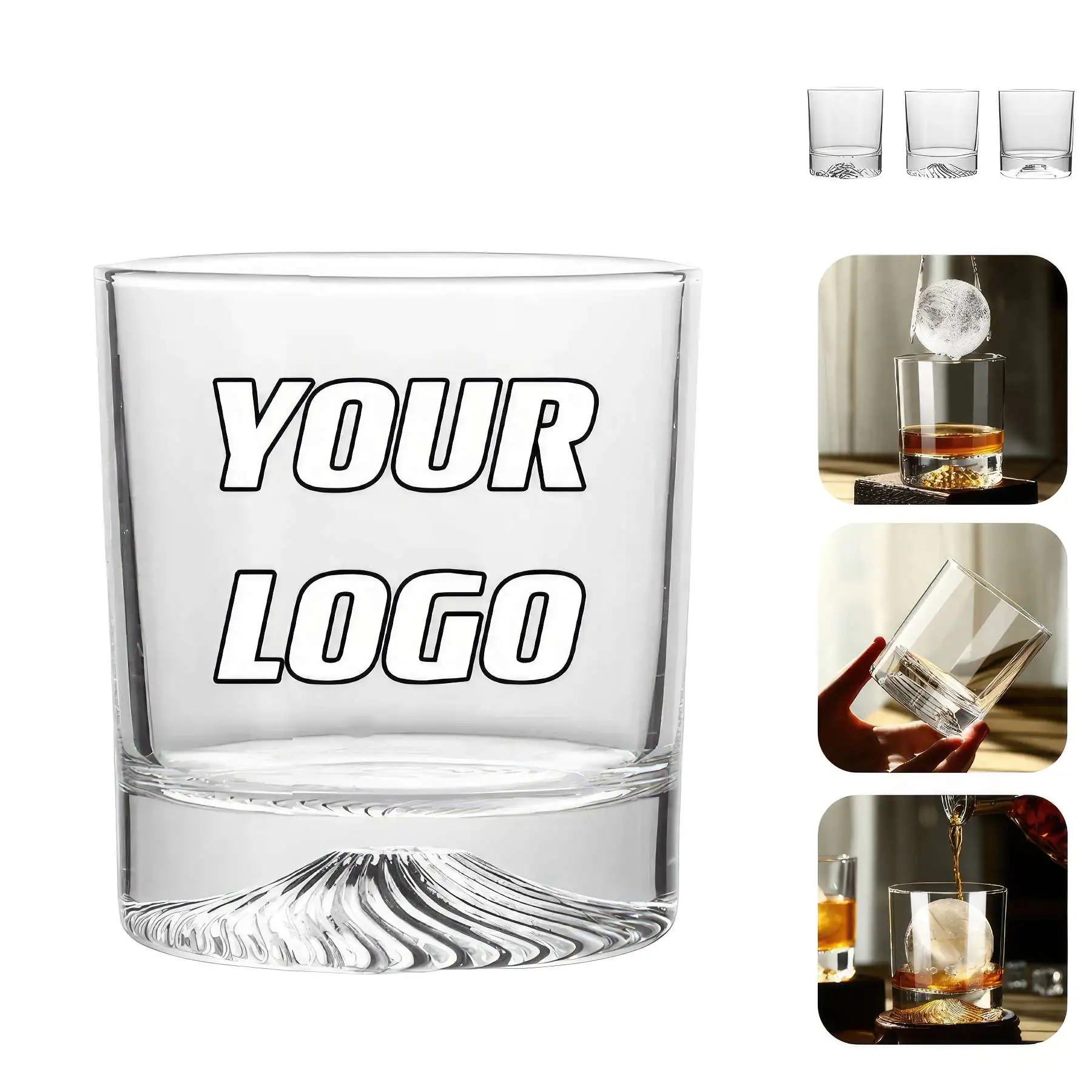 8.8 oz Unique Bottom Design Wine Glass Whiskey Cups