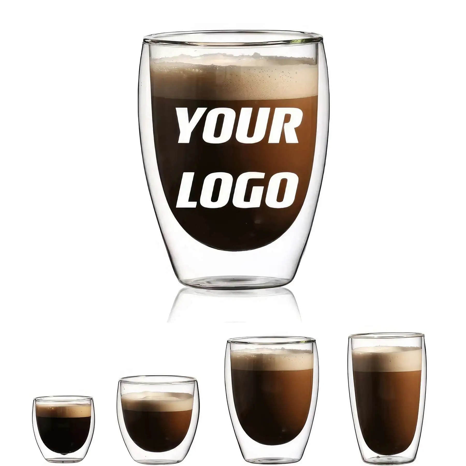 Glass Coffee Milk Tea Cups 11.8 oz