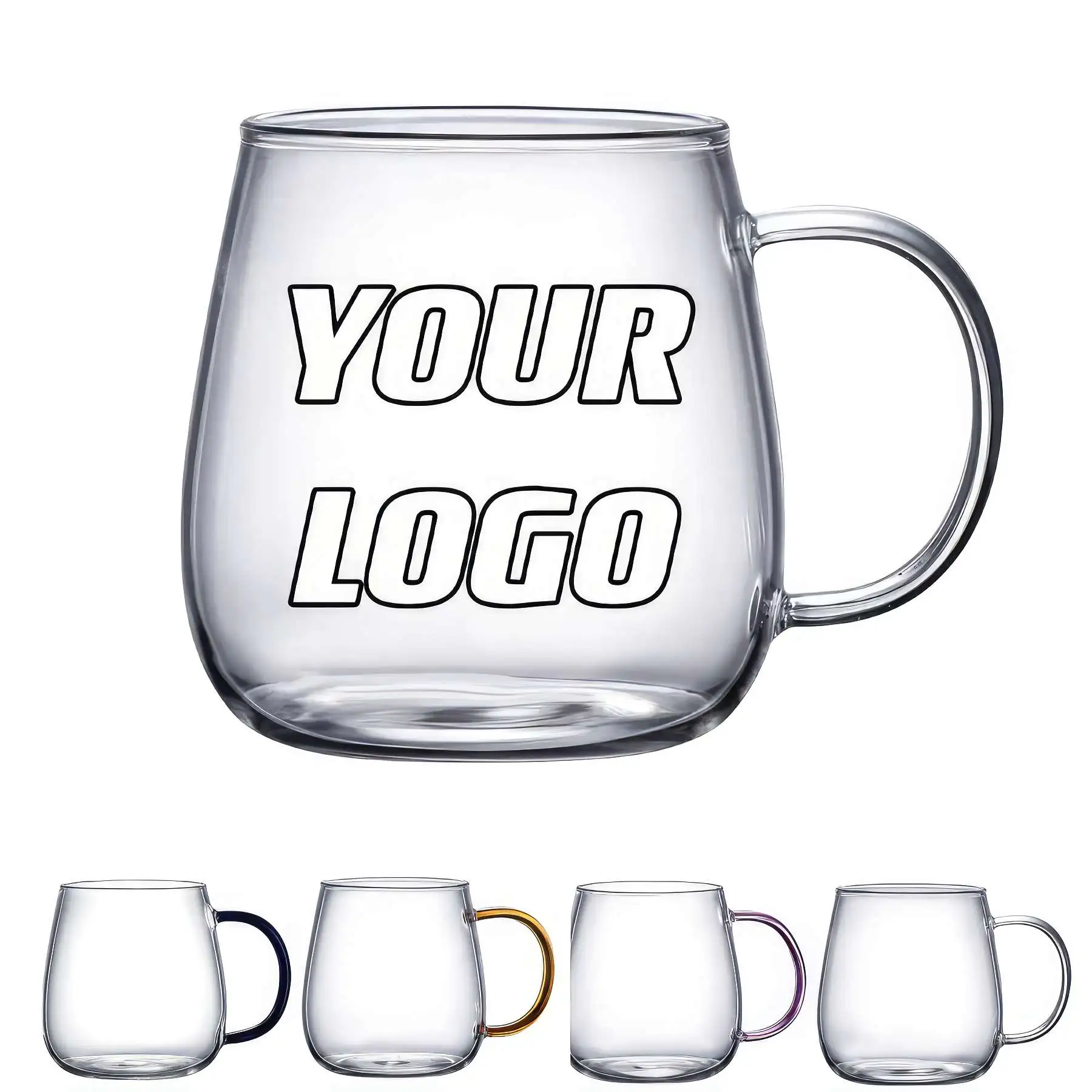 15.2 oz Glass Coffee Milk Tea Cups