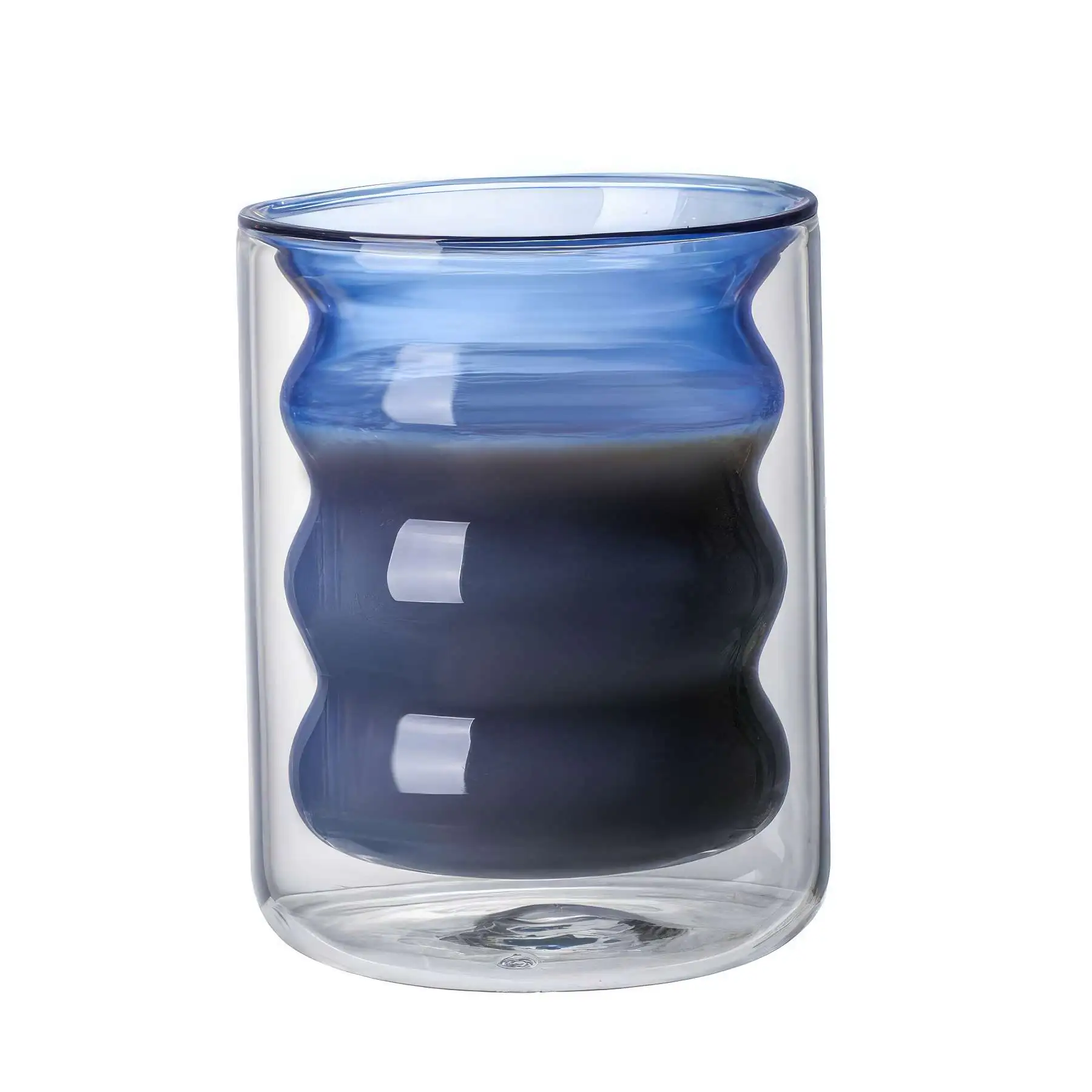 7.4 oz Unique Shape Design Glass Coffee Milk Tea Cups - Image 2