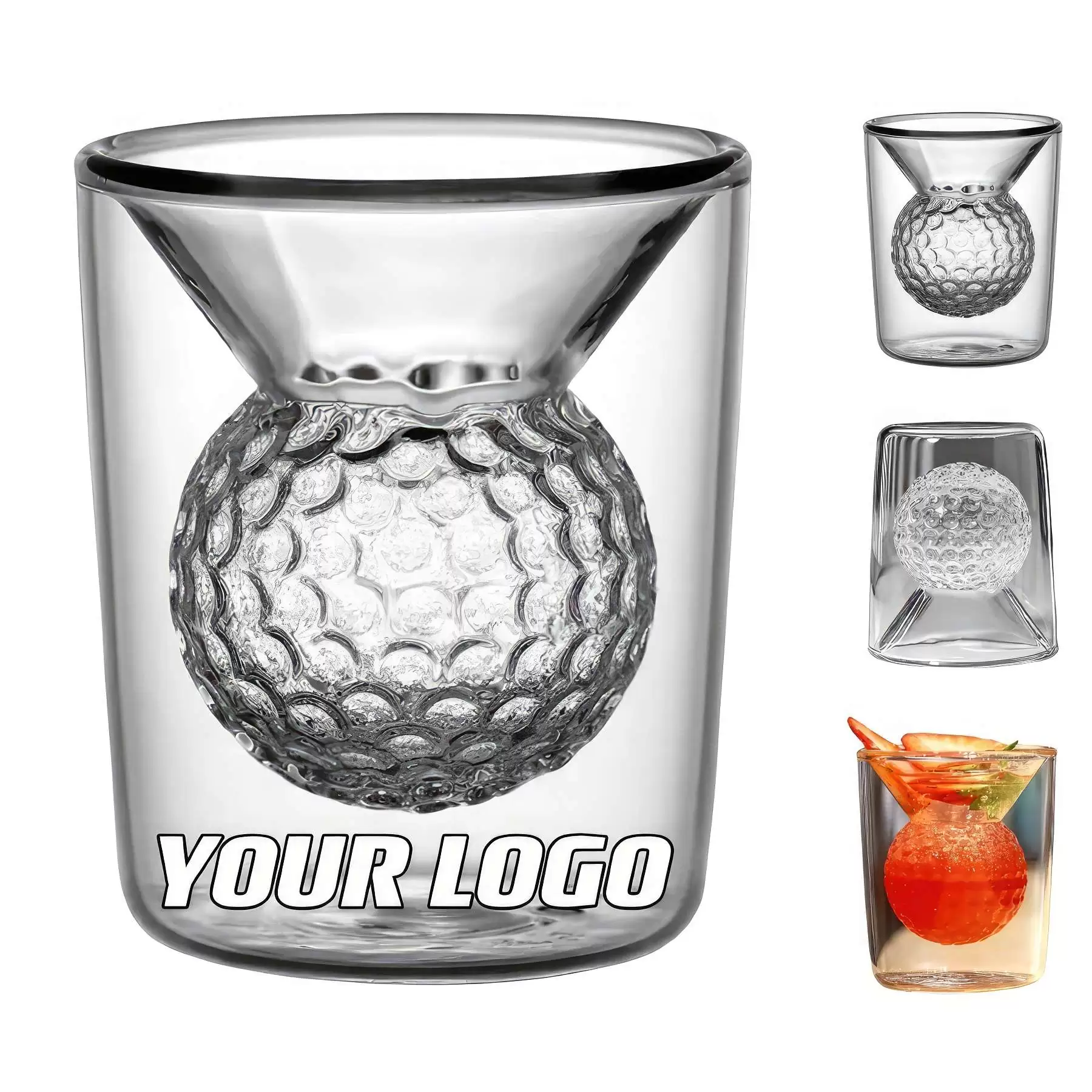 1.7 oz Golf Shape Design Wine Glasses Whisky Cups