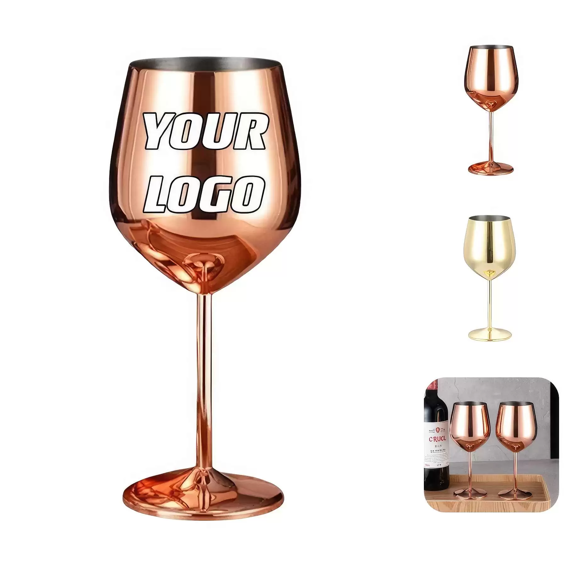 Custom 17.6 oz Stainless Steel Wine Cups