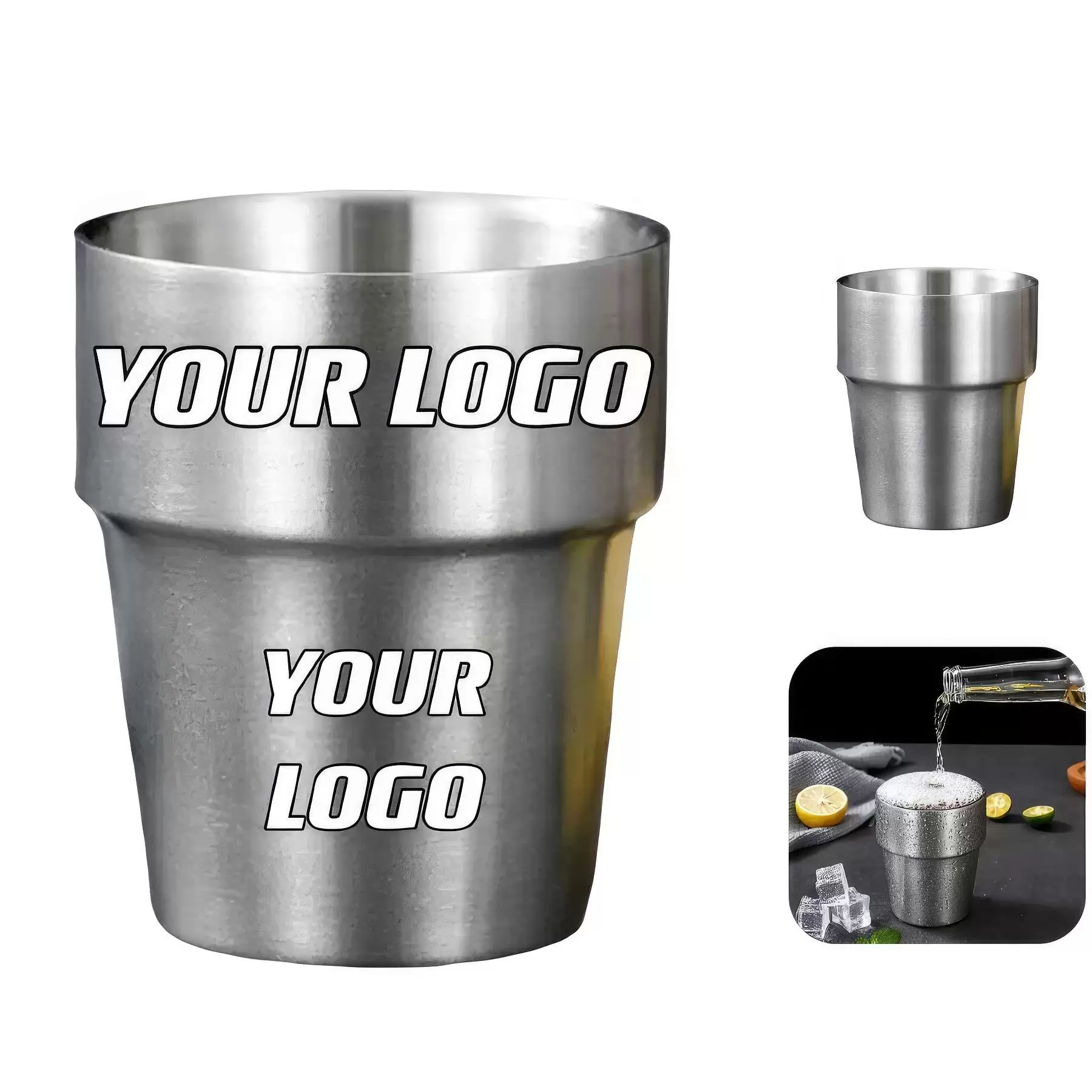 10 oz Double Wall Stainless Steel Pint Cups For Camping