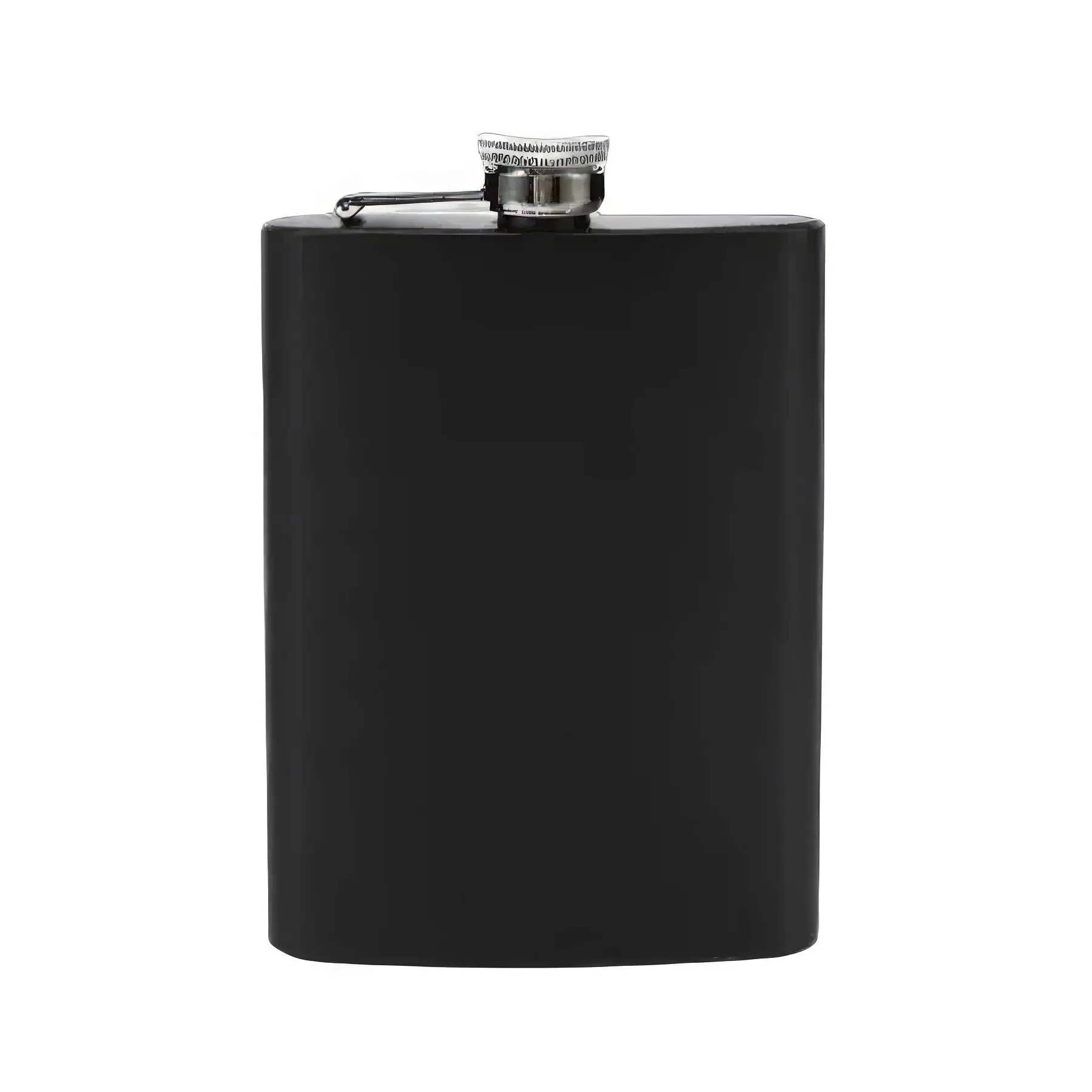 8  oz Black Stainless Steel Liquor Flask - Image 2