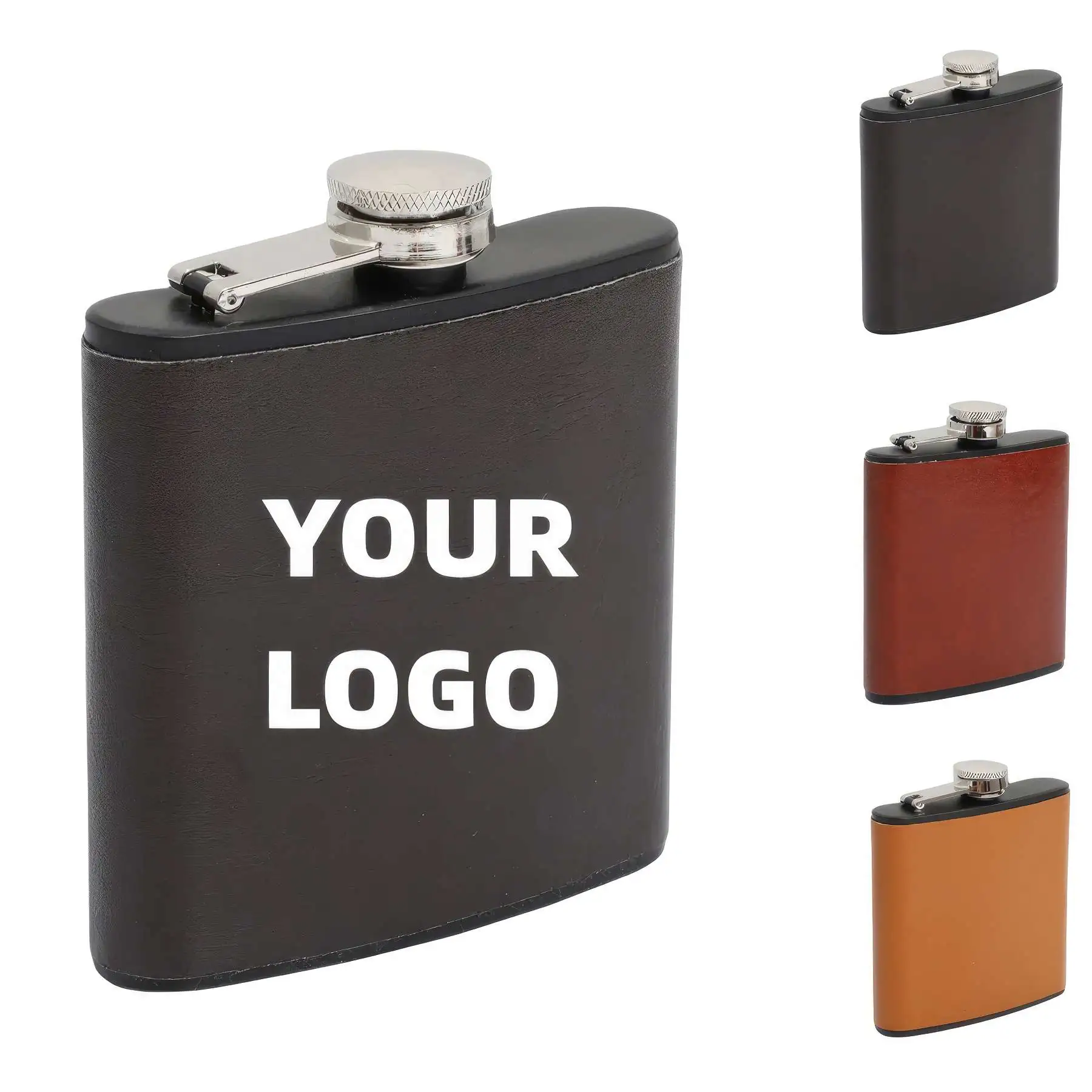 6 oz Stainless Steel Liquor Flask PU Surface