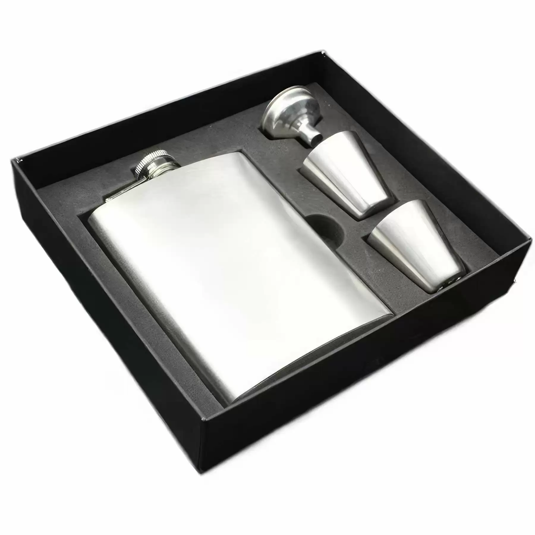Custom 8 oz Stainless Steel Liquor Flask Gift Set - Image 2