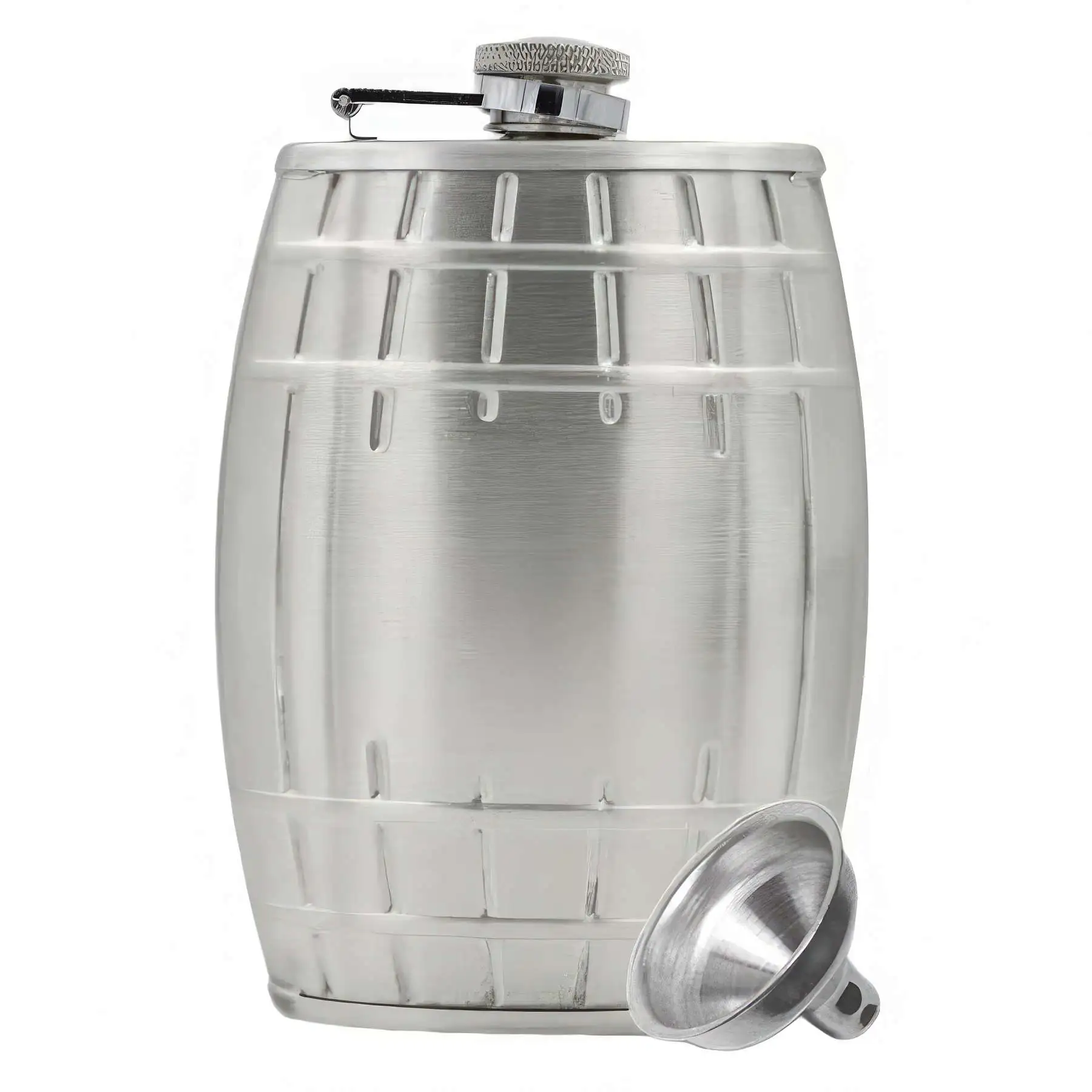 6 oz Barrel Shape Stainless Steel Liquor Flask - Image 2