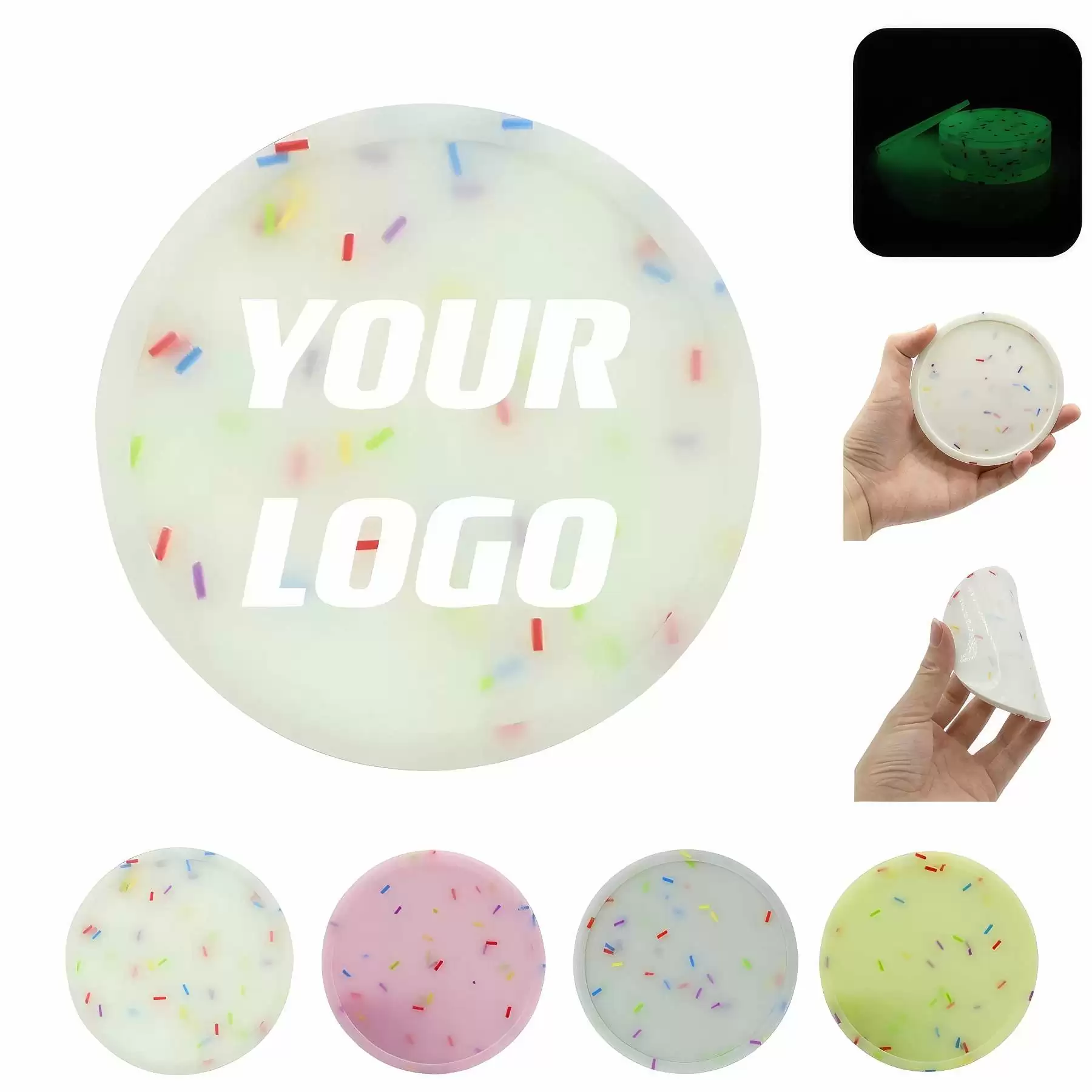Customizable Luminous Silicone Coasters Glow-In-The-Dark