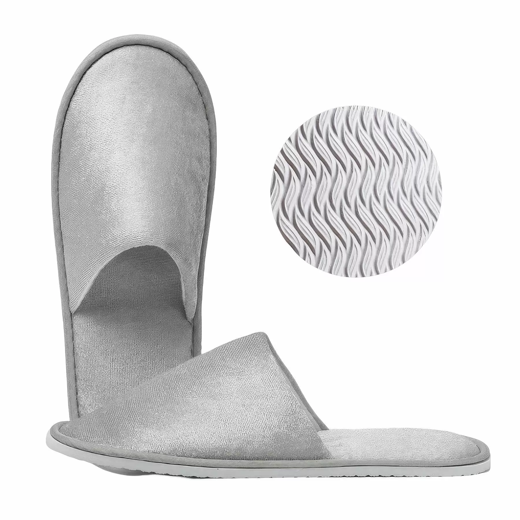 Custom Pleuche Non-slip Slippers For Hotel Guesthouse - Image 2