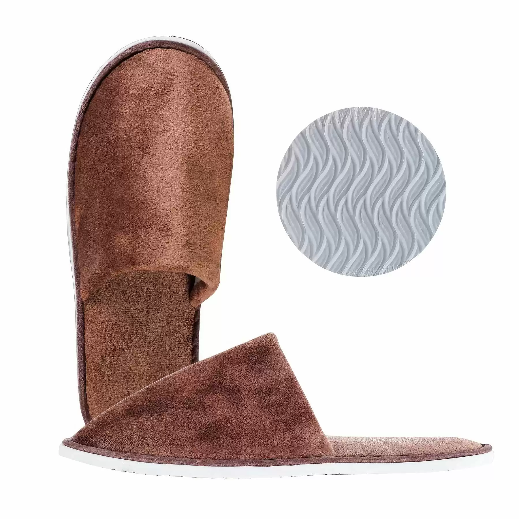 Custom Coral Fleece Non-slip Slippers For Hotel Guesthouse - Image 2