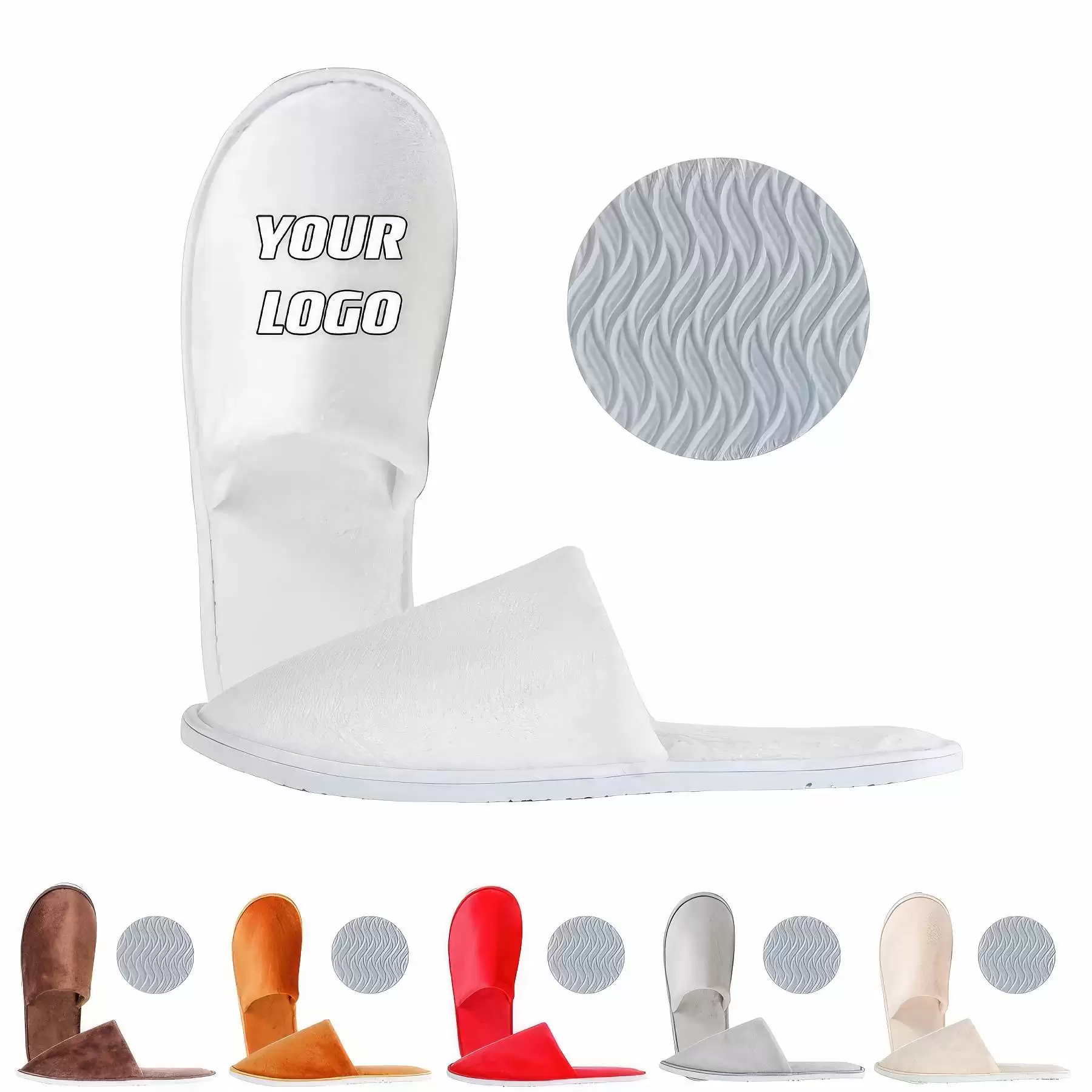 Custom Coral Fleece Non-slip Slippers For Hotel Guesthouse