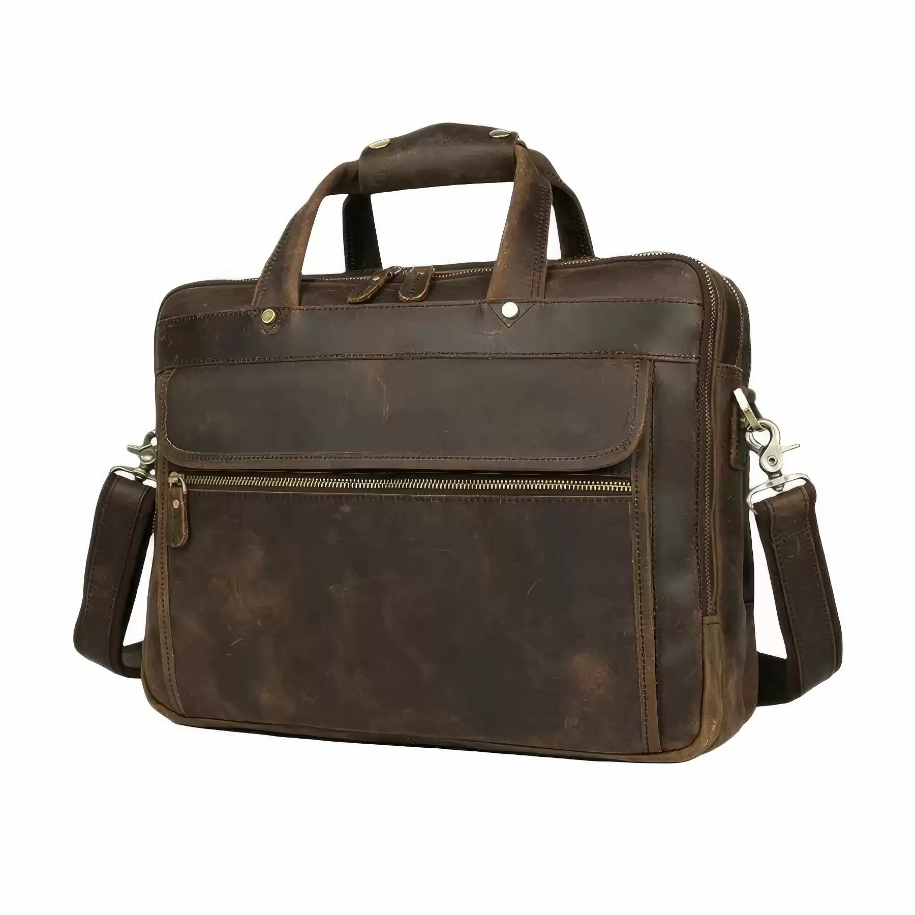 Handmade Vintage Genuine Leather Briefcase - Image 2
