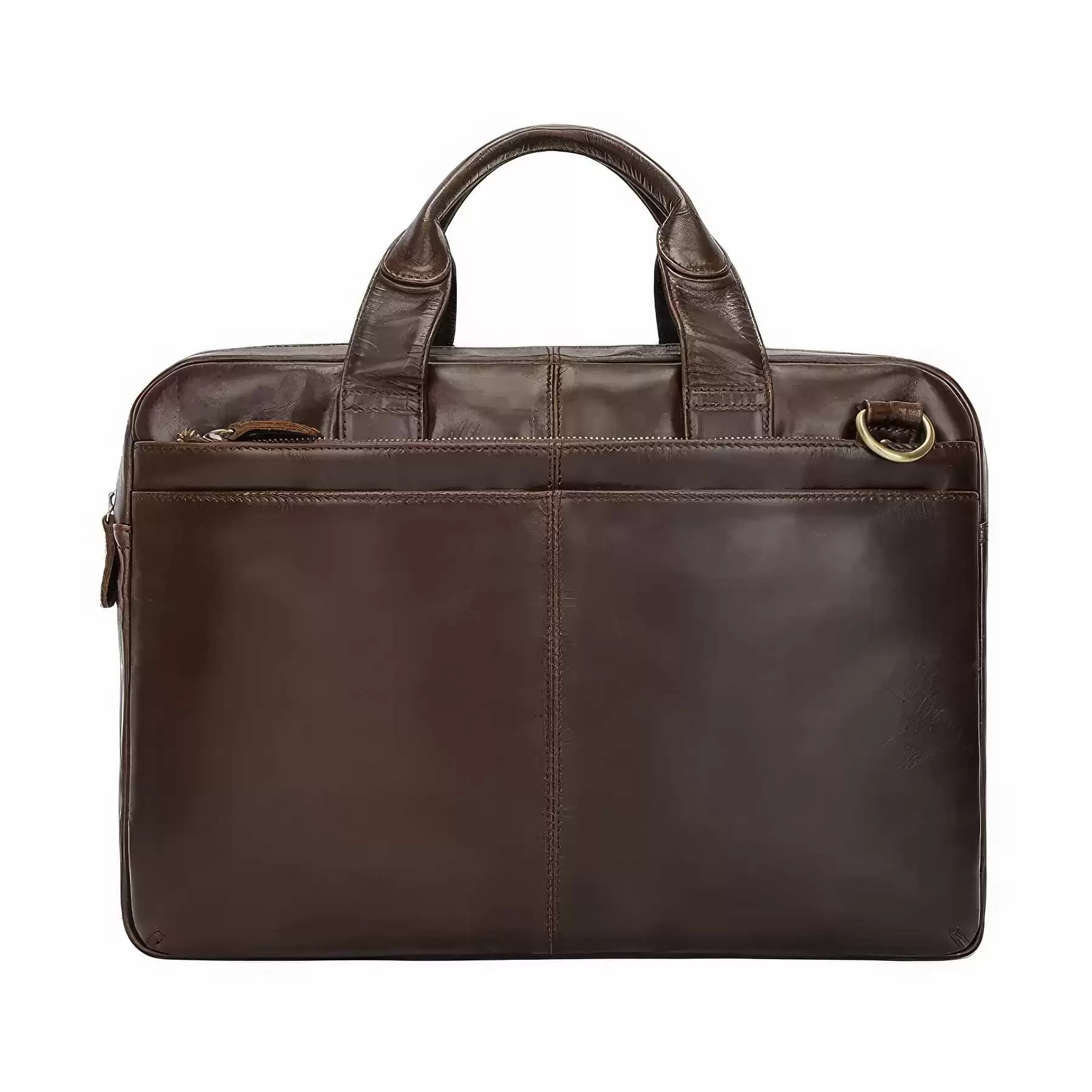 Custom Handmade Vintage Genuine Cowhide Briefcase For Men - Image 2