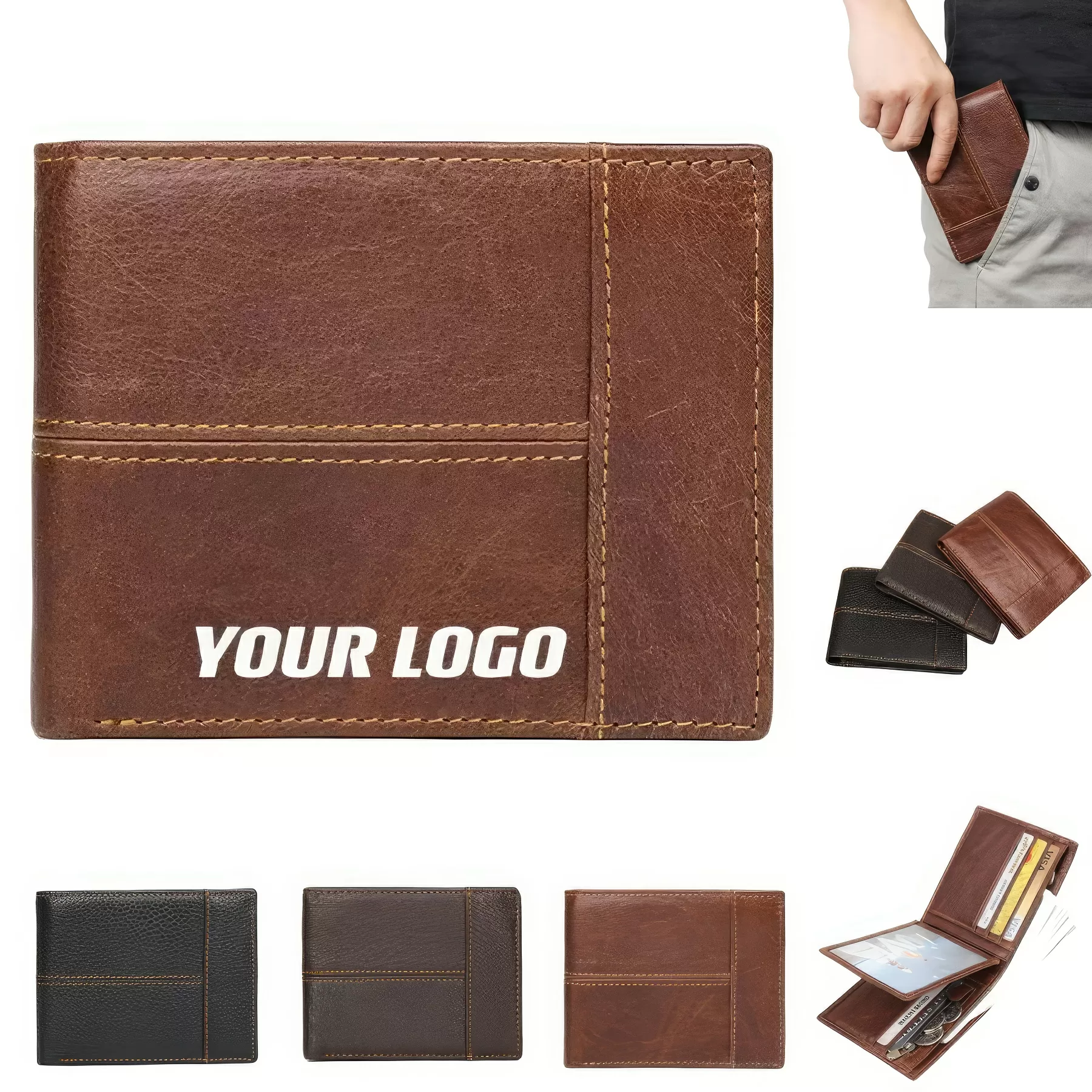Custom Genuine Leather Wallet For Men Women