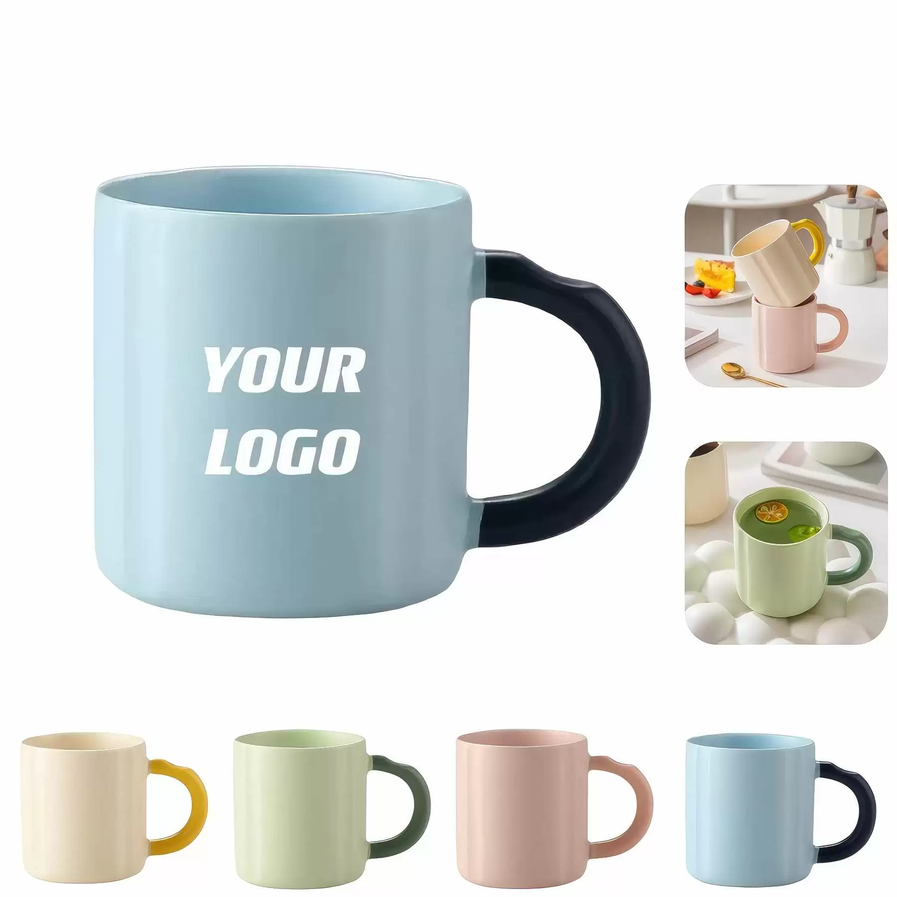 Custom 12 oz  Morandi Color Creamic Cup