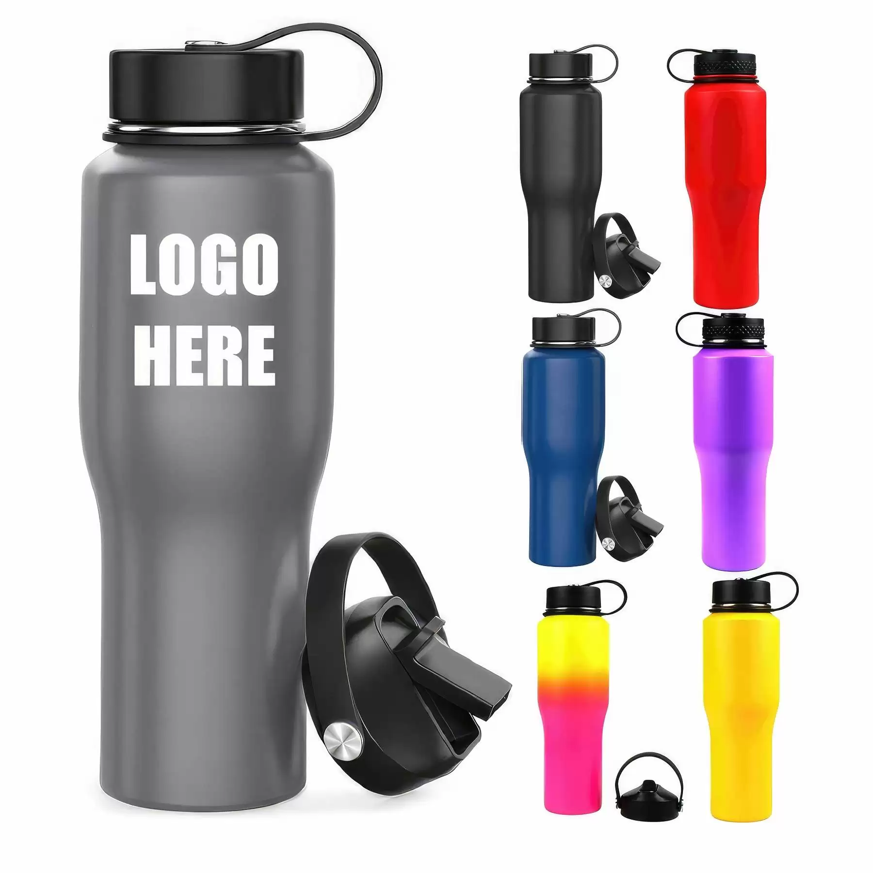 Custom 32 oz Stainless Steel Insulated Sports Bottle