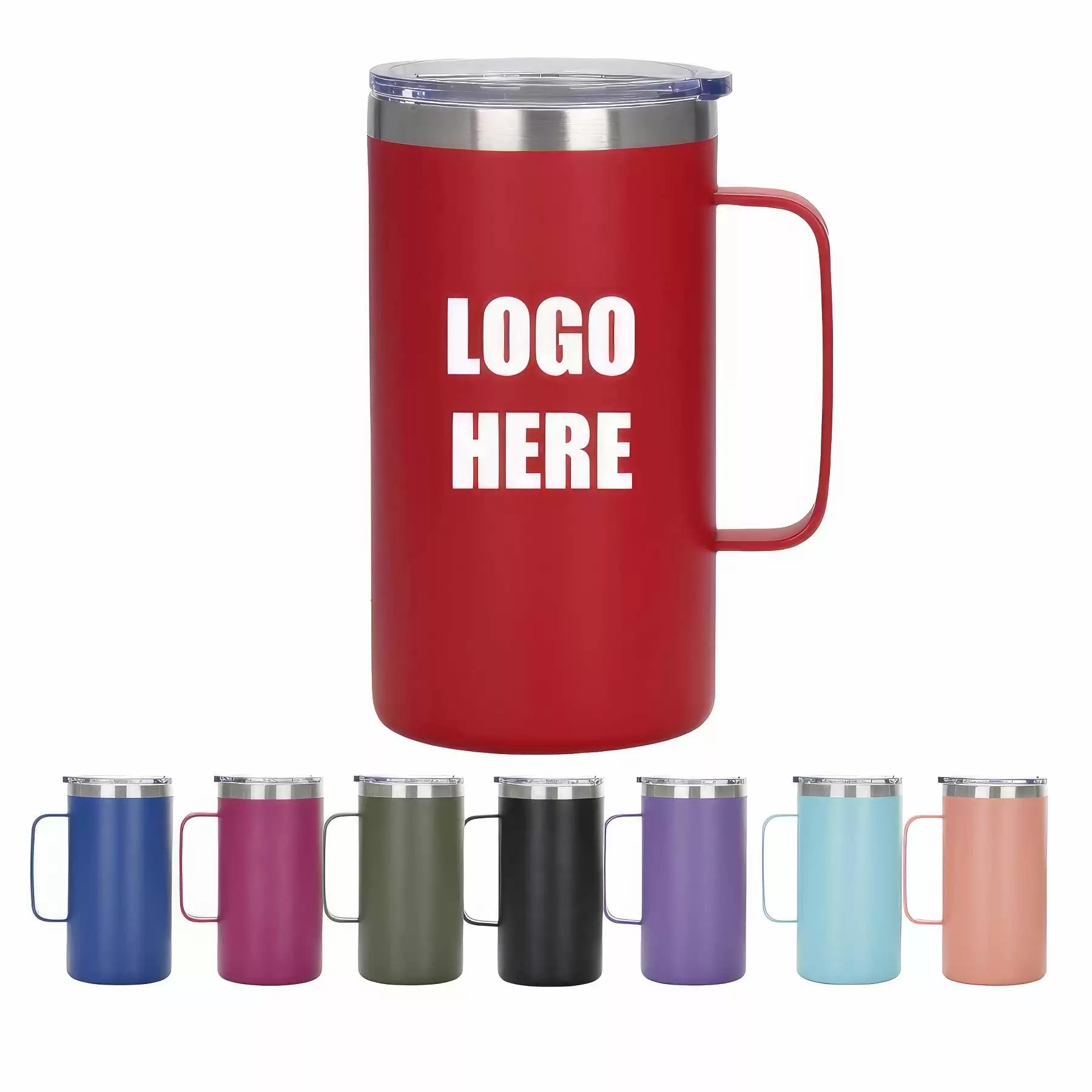 Custom 20 oz Stainless Steel Coffee Mug With Handle