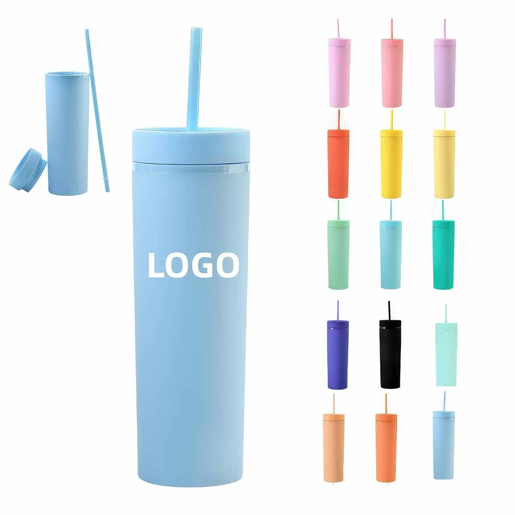 Custom AS Plastic Material  Straw Tumbler