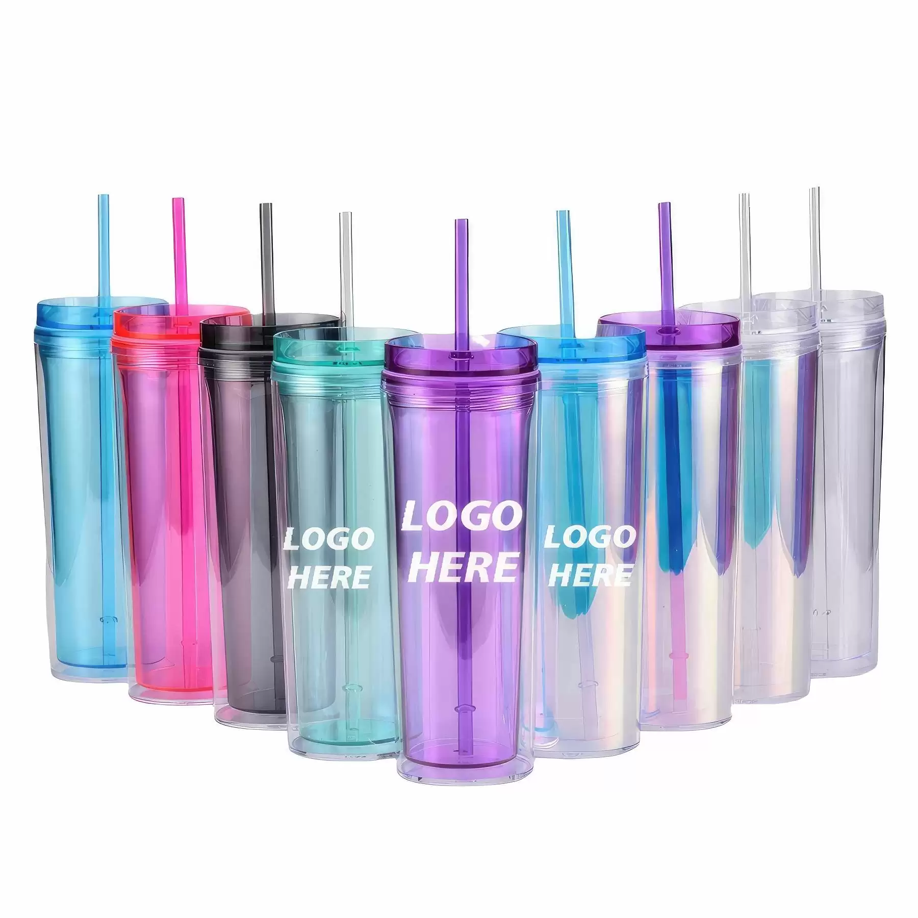 Custom Transparent AS Plastic Material Straw Tumbler