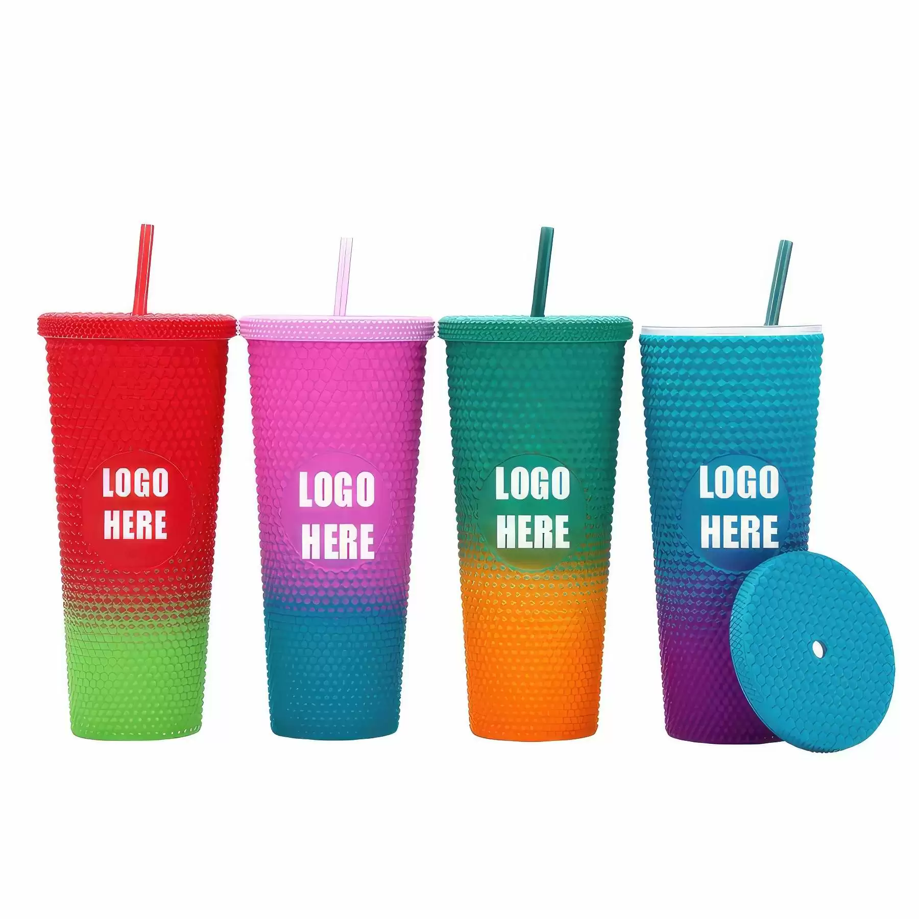 Custom 24 oz Matte Plastic Studded Tumbler Cup