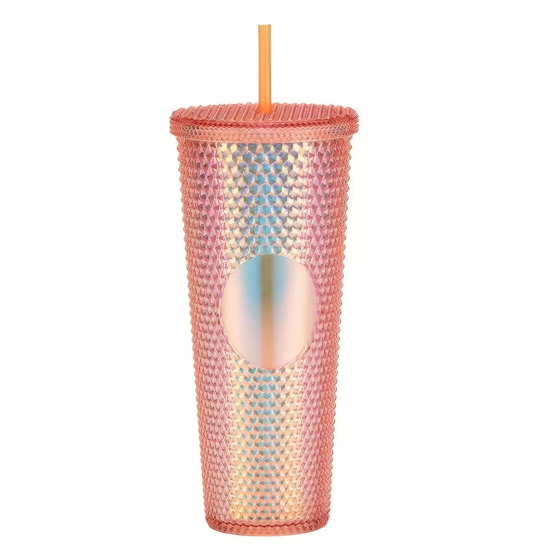 Custom 24 oz Transparent Matte Plastic Studded Tumbler Cup - Image 2