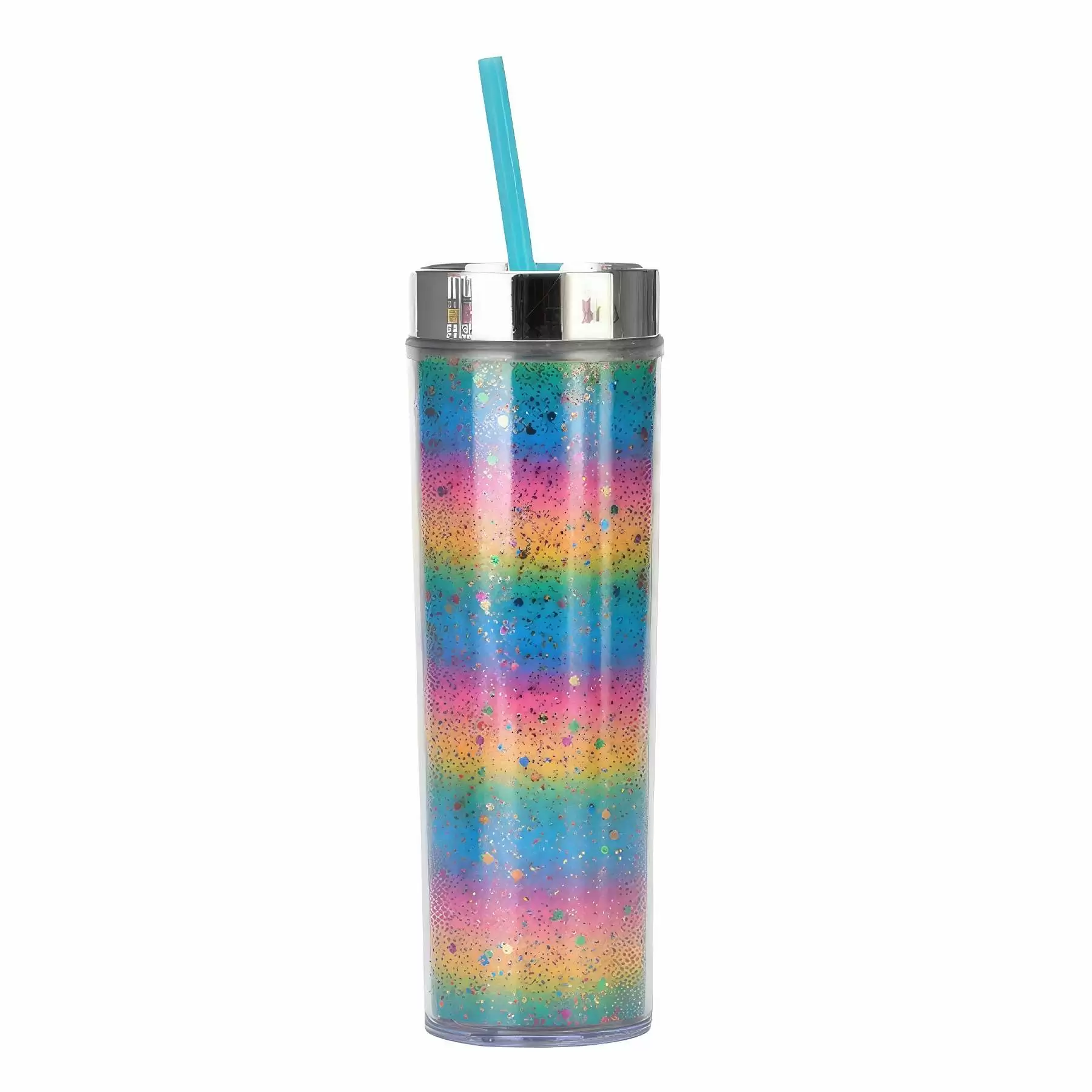 Custom Transparent AS Plastic Sequin Straw Tumbler - Image 2