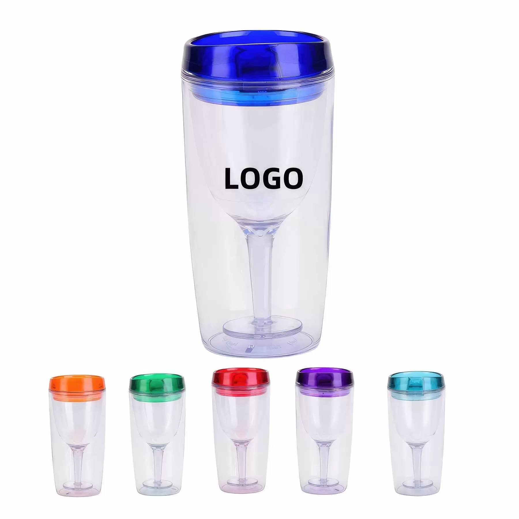 Custom Transparent AS Plastic Insulated Wine Tumbler Cup