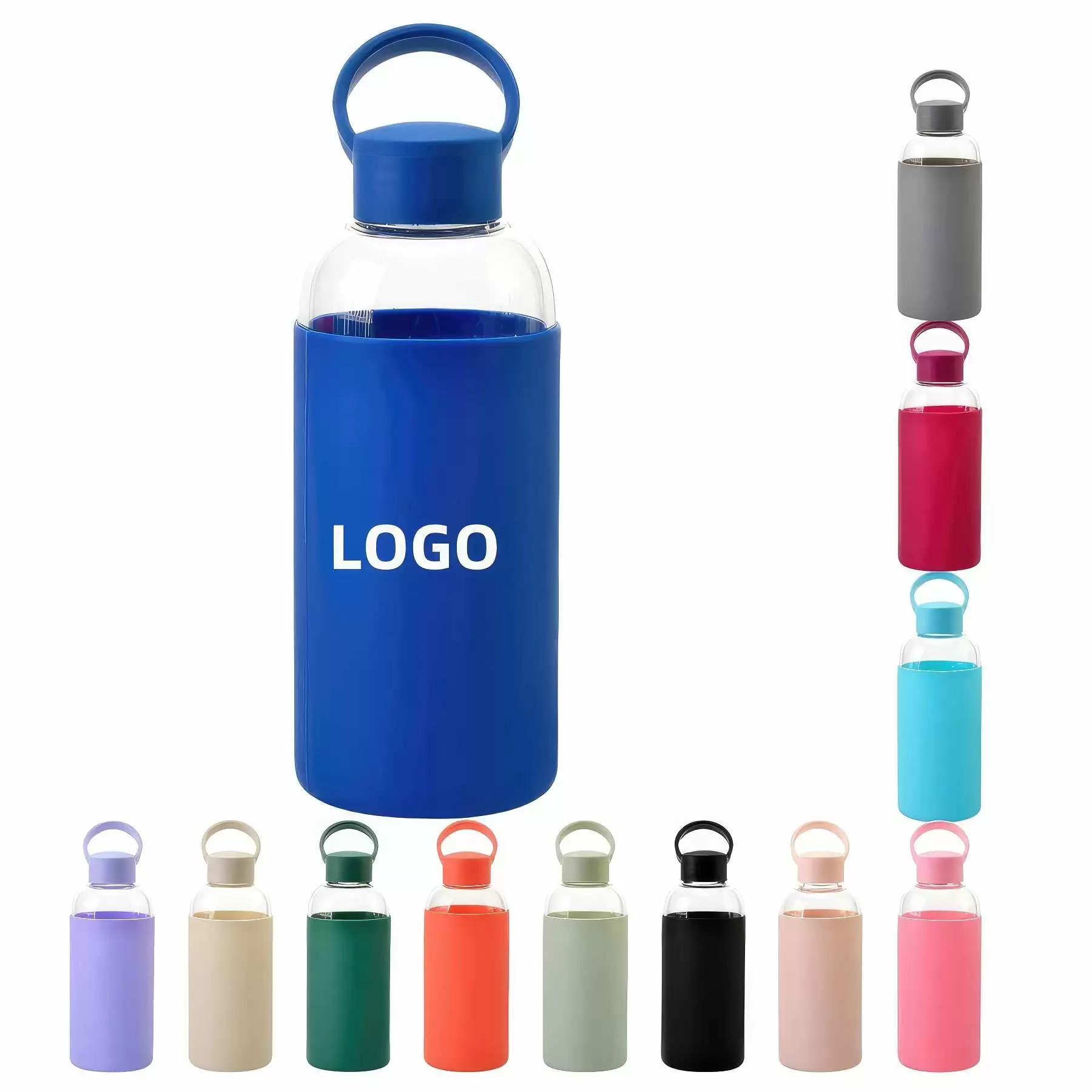 Custom 20 oz High-strength Borosilicate Glass Water Bottle