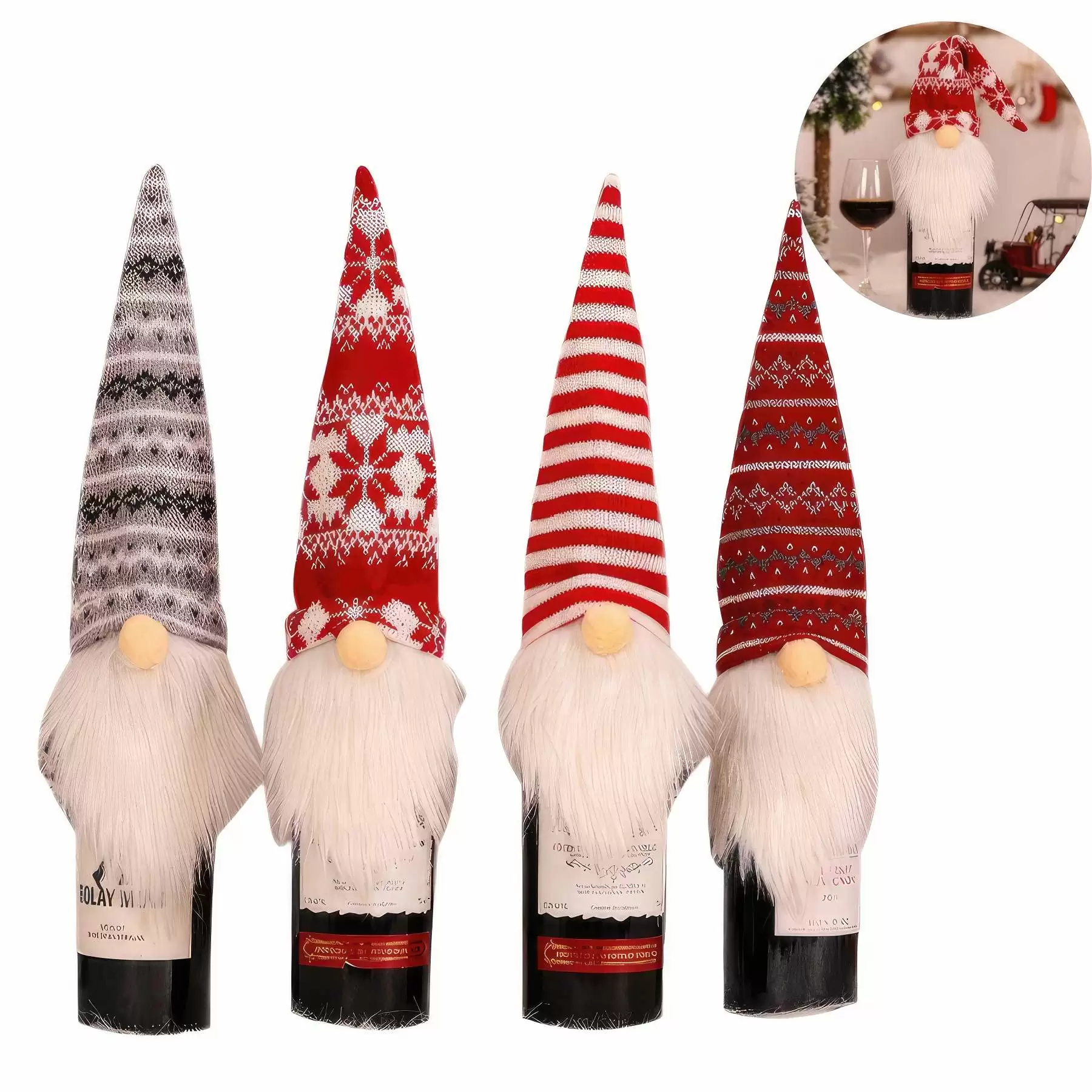 Christmas Hat Shape Champagne Bottle Cover