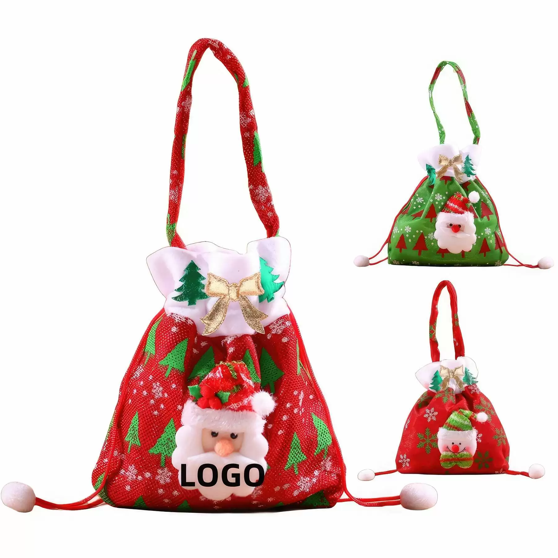 Christmas Drawstring Gift Bags
